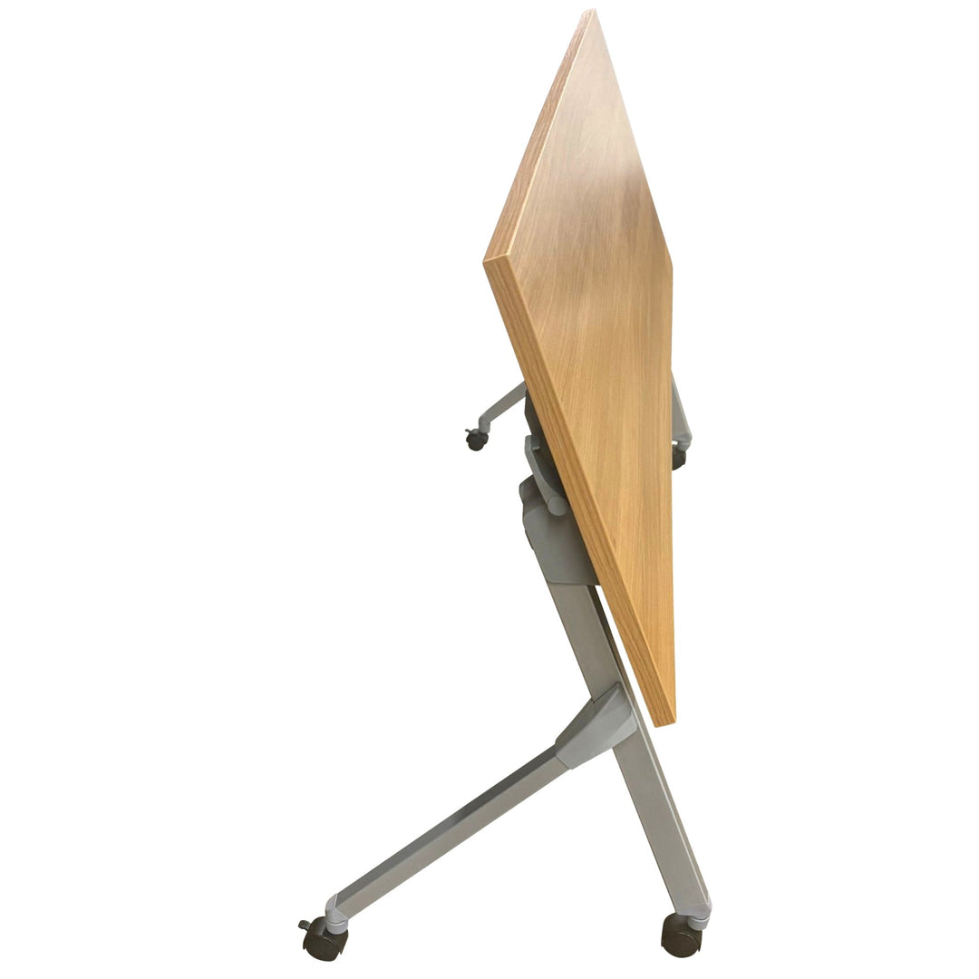 Okamura Flaptor Mobile Training Table, Natural Oak - Preowned