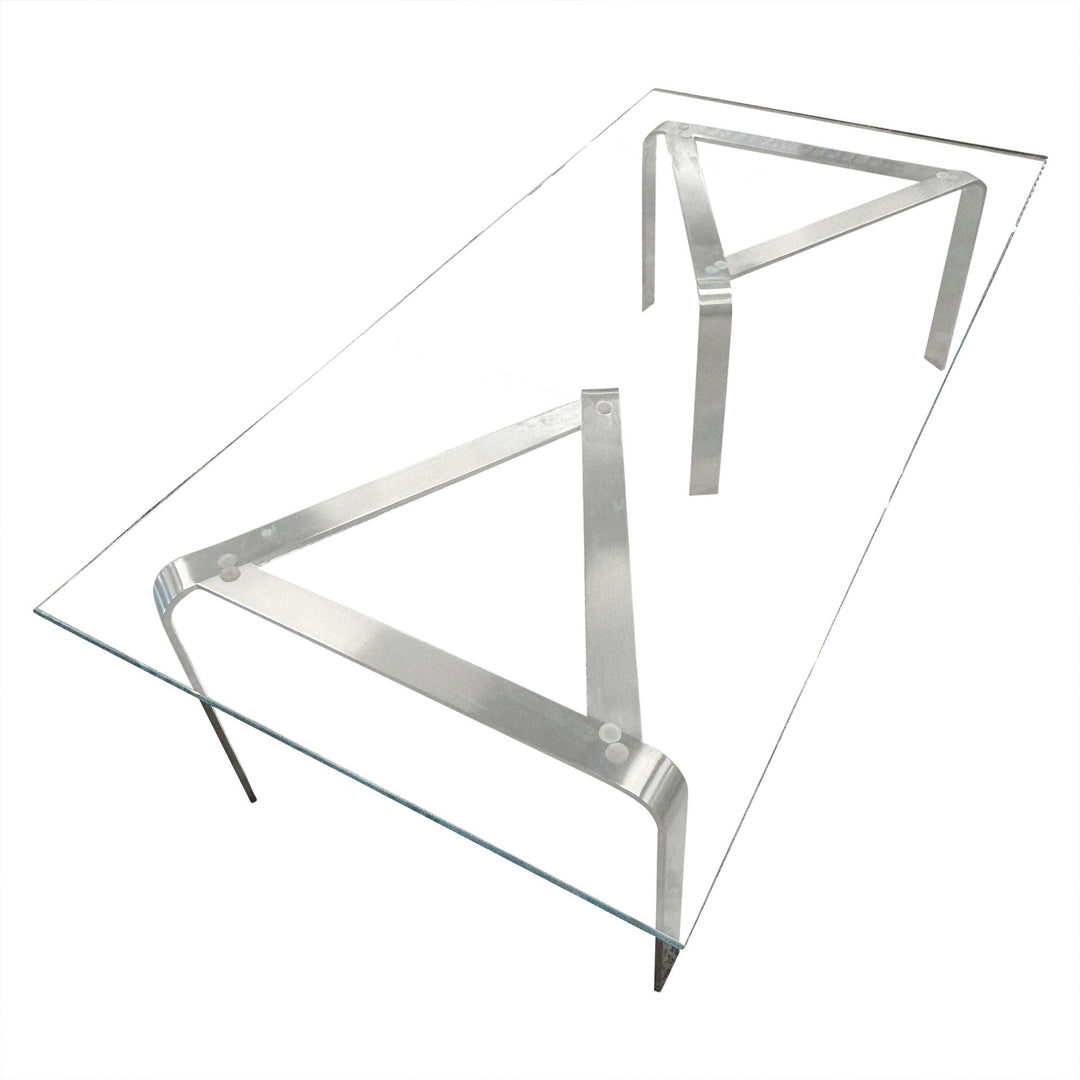 Modern Glass Table w/Chrome Base - Preowned