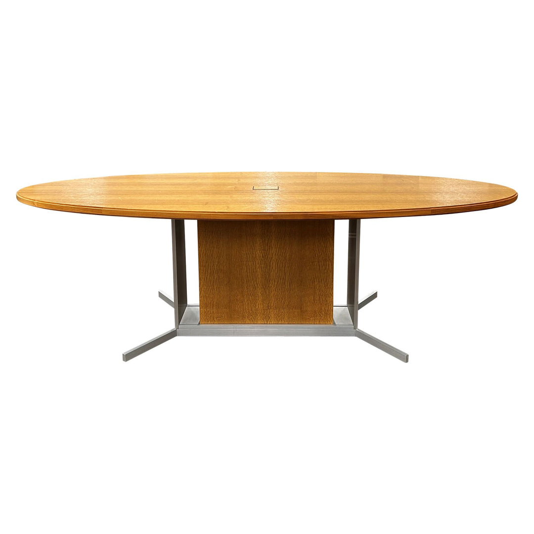 Halcon 96" Oval Conference Table, Golden Oak - Preowned