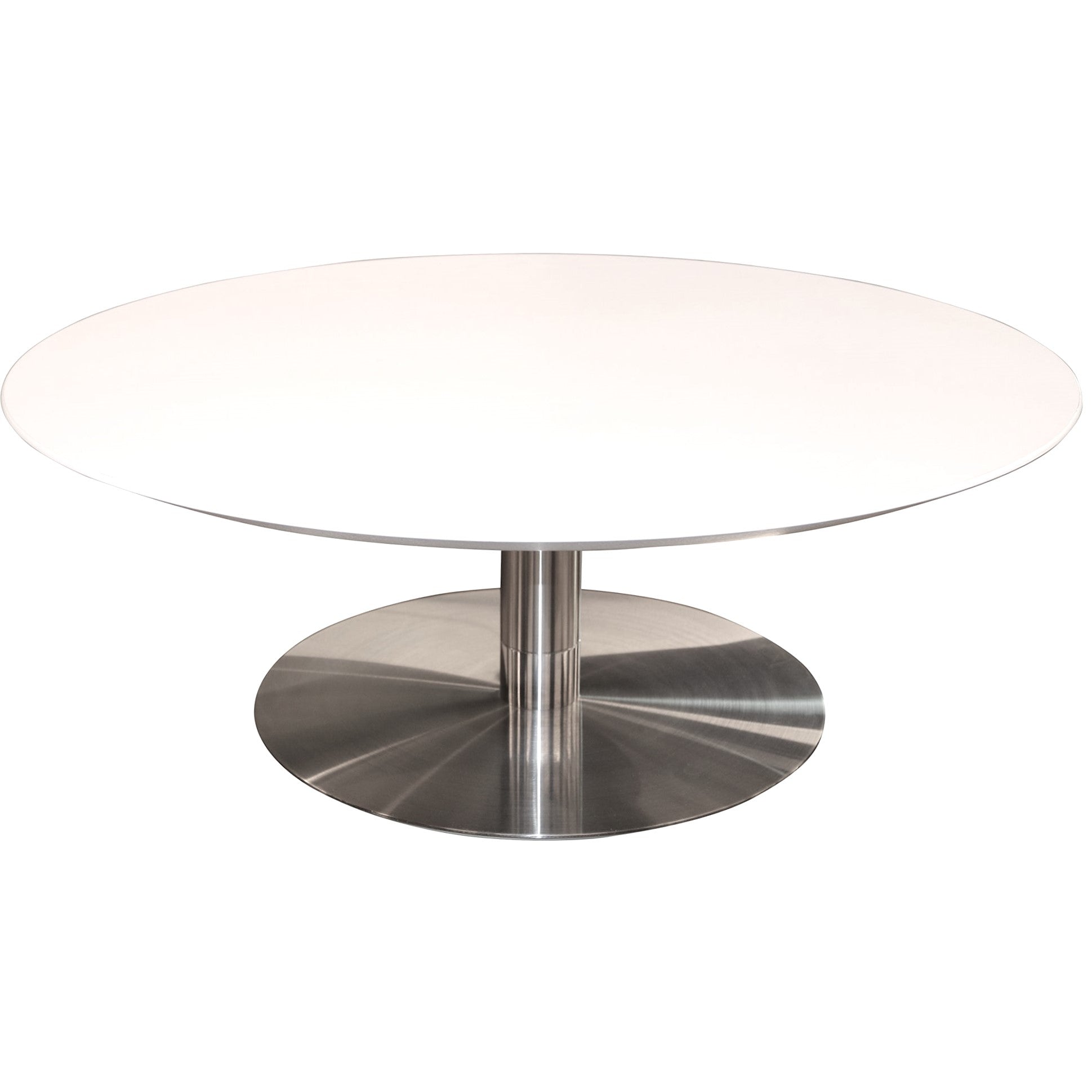 Bernhardt Design Quiet 36in Round Table, White - Preowned