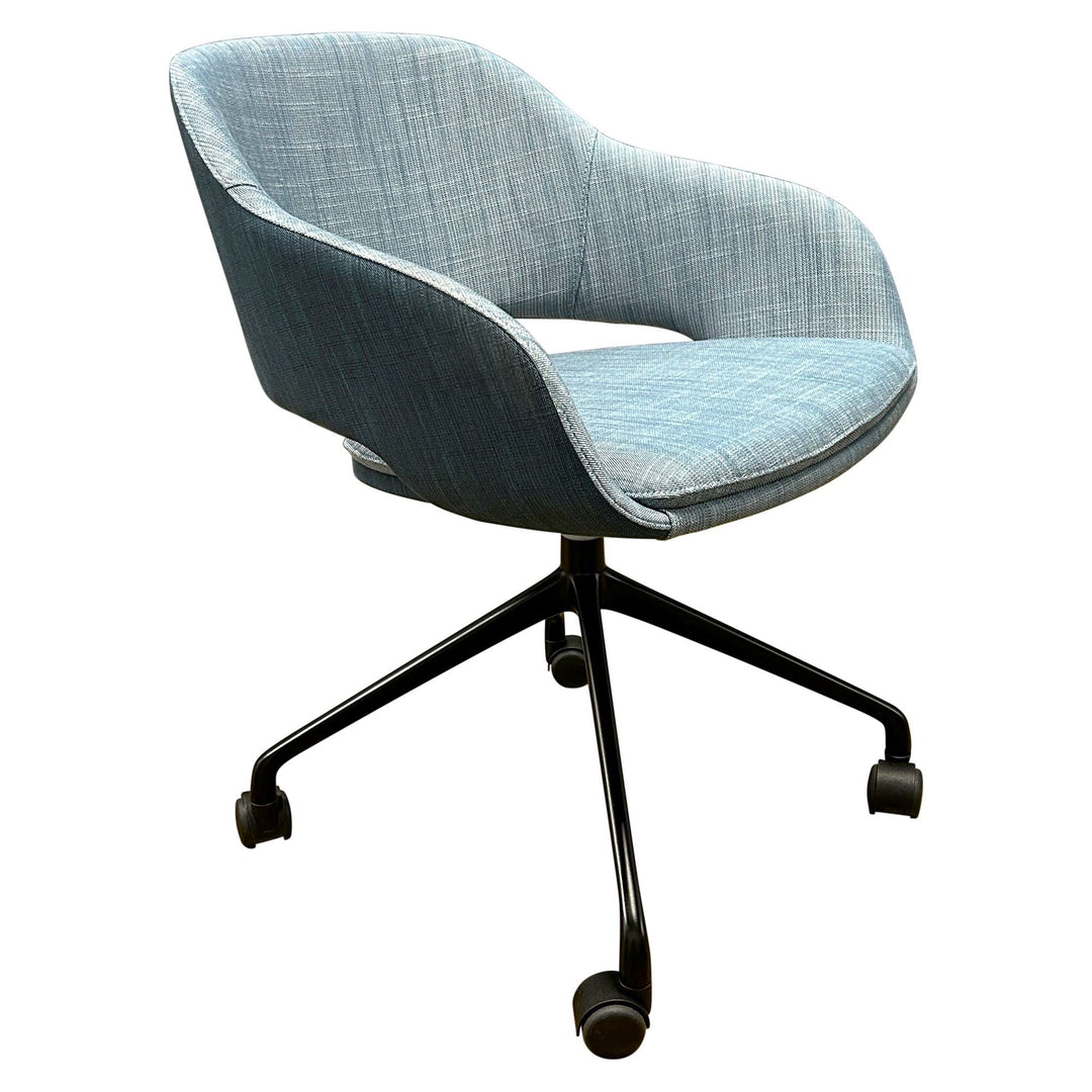 Source International Martini Swivel Guest Chair, Blue - Preowned