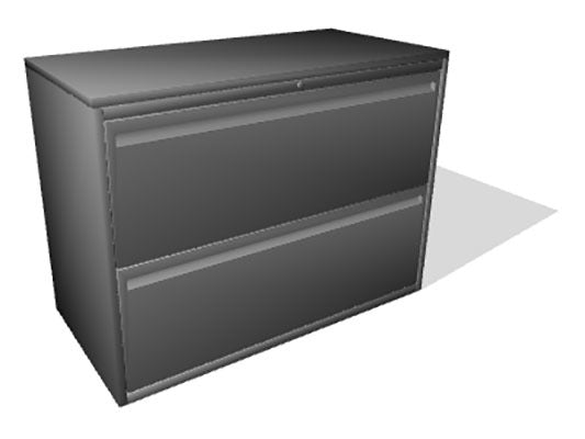Haworth 950 Series 2 Drawer 36" Radius Case Lateral File - Repainted