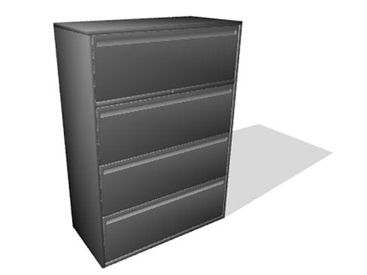 Haworth 950 Series 4 Drawer 36" Radius Case Lateral File - Repainted