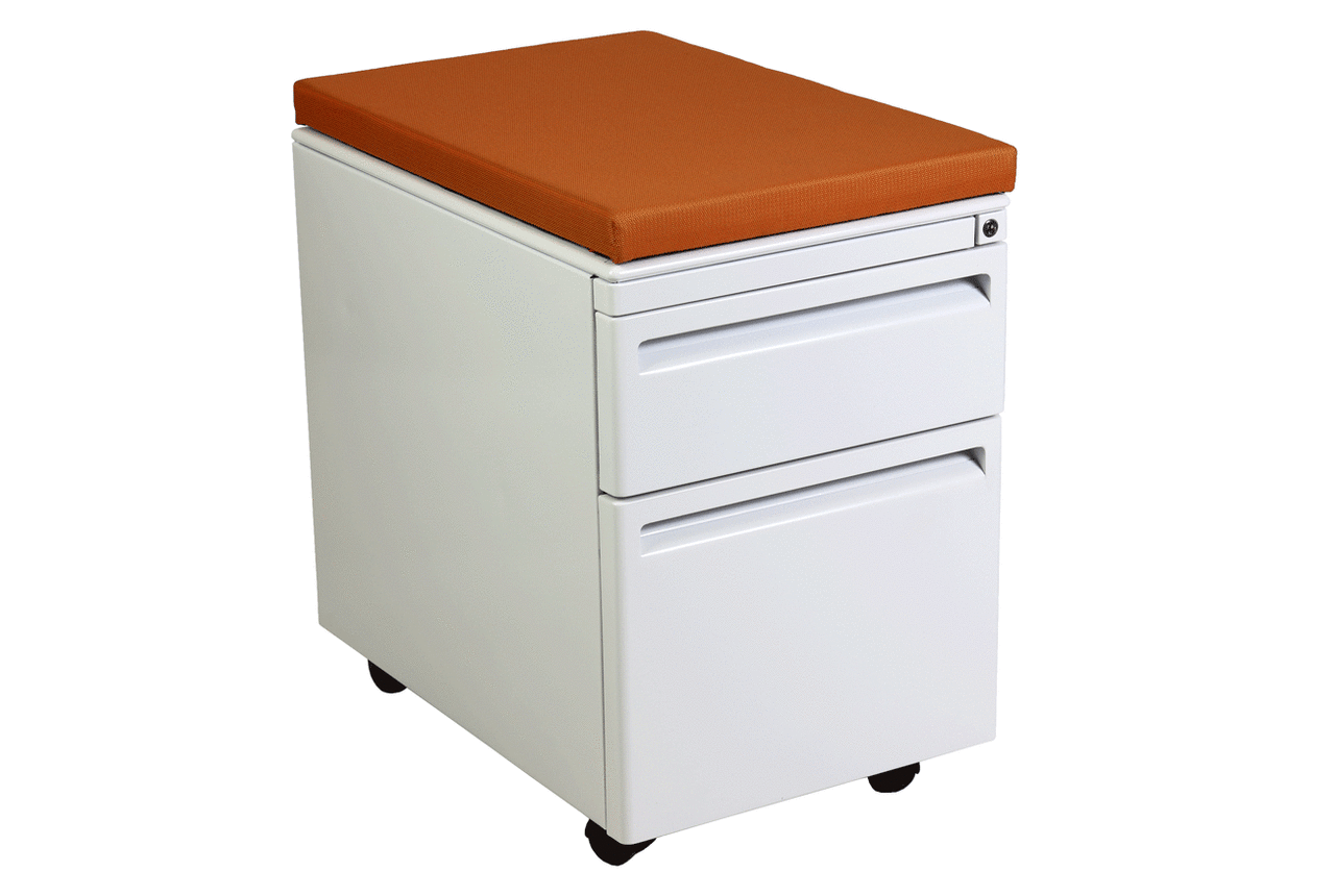 Haworth Mobile Box/File Pedestal w/ Cushion - Repainted