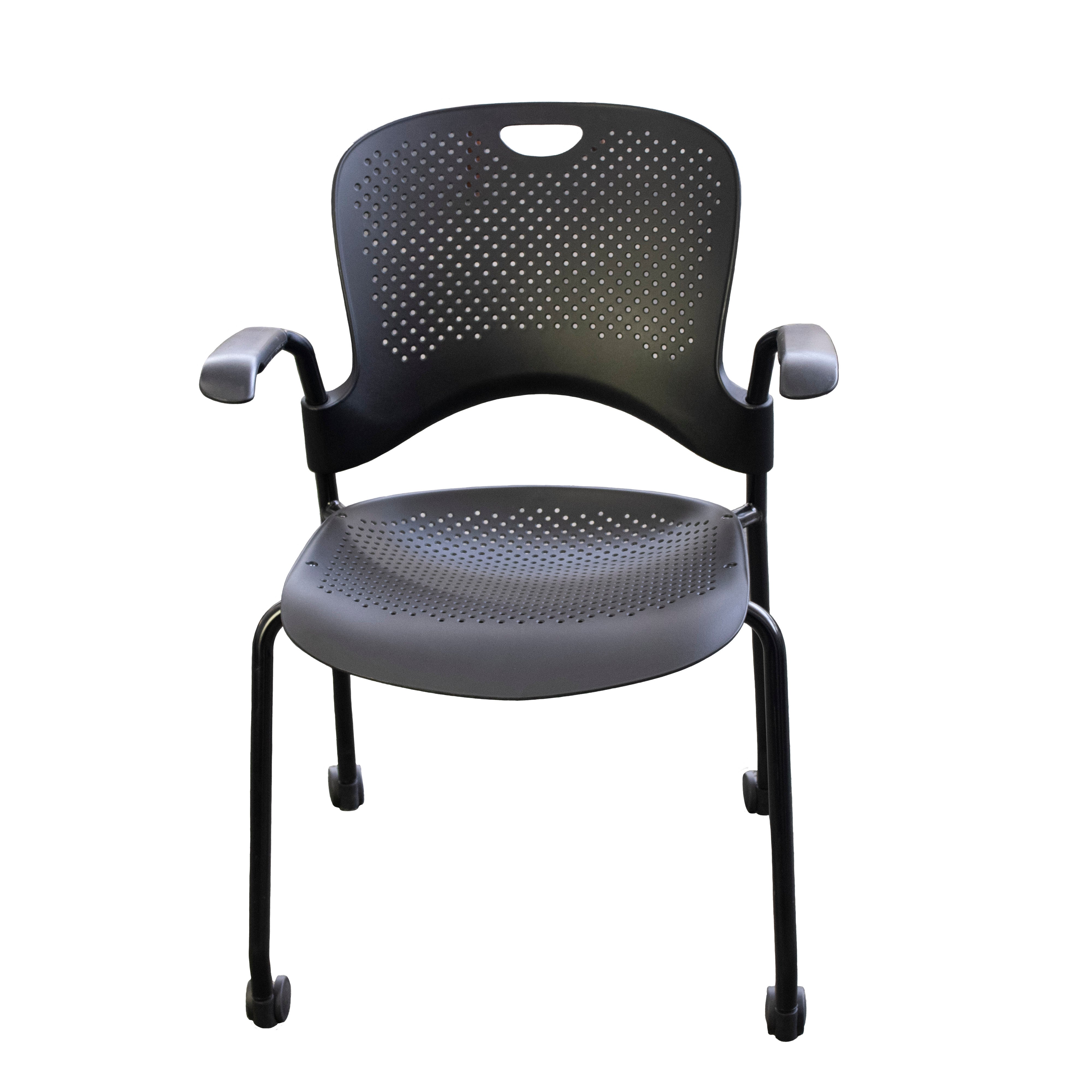 Herman Miller Caper Mobile Stack Chair w/Casters, Black - Preowned