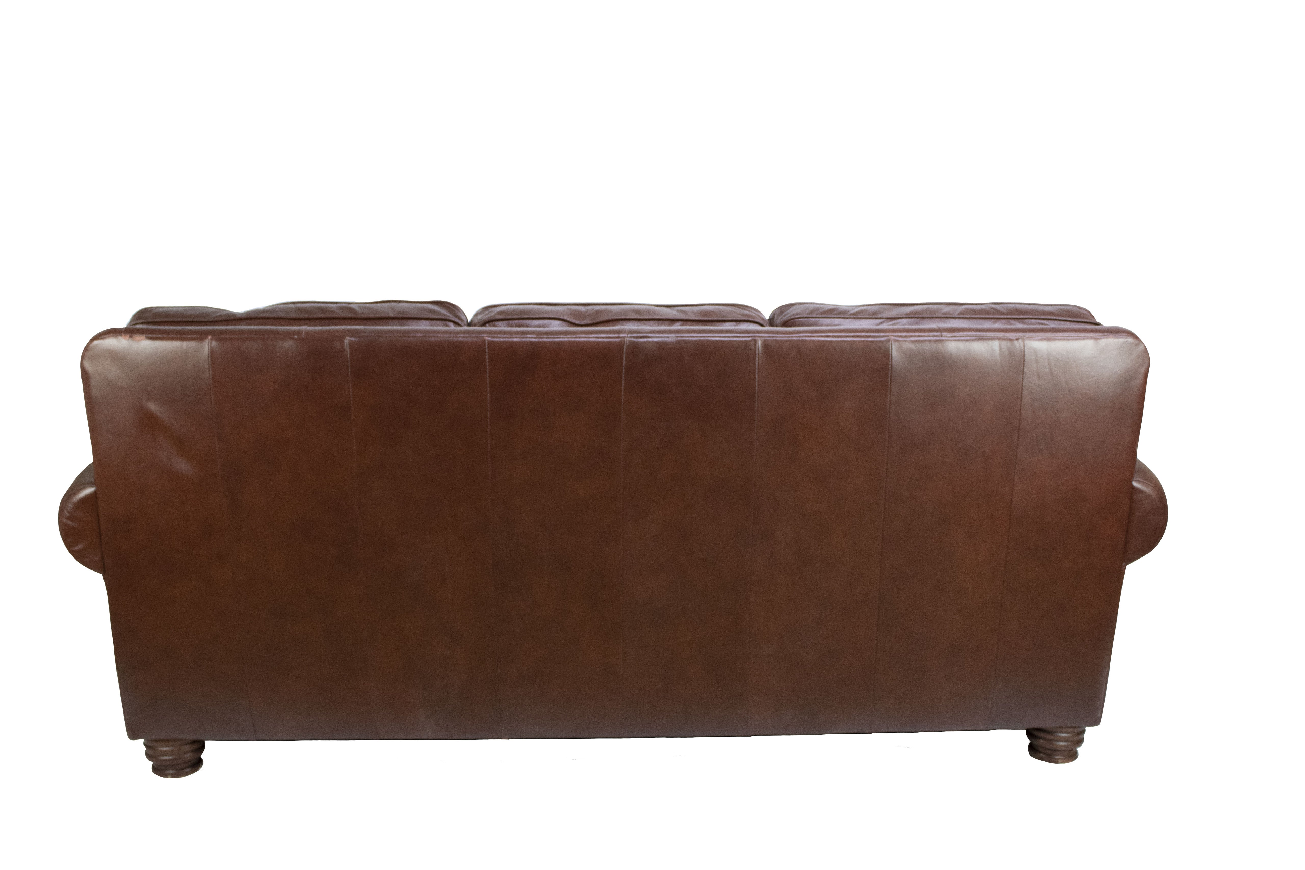 Walter E. Smithe 3 Seat Leather Sofa- Preowned