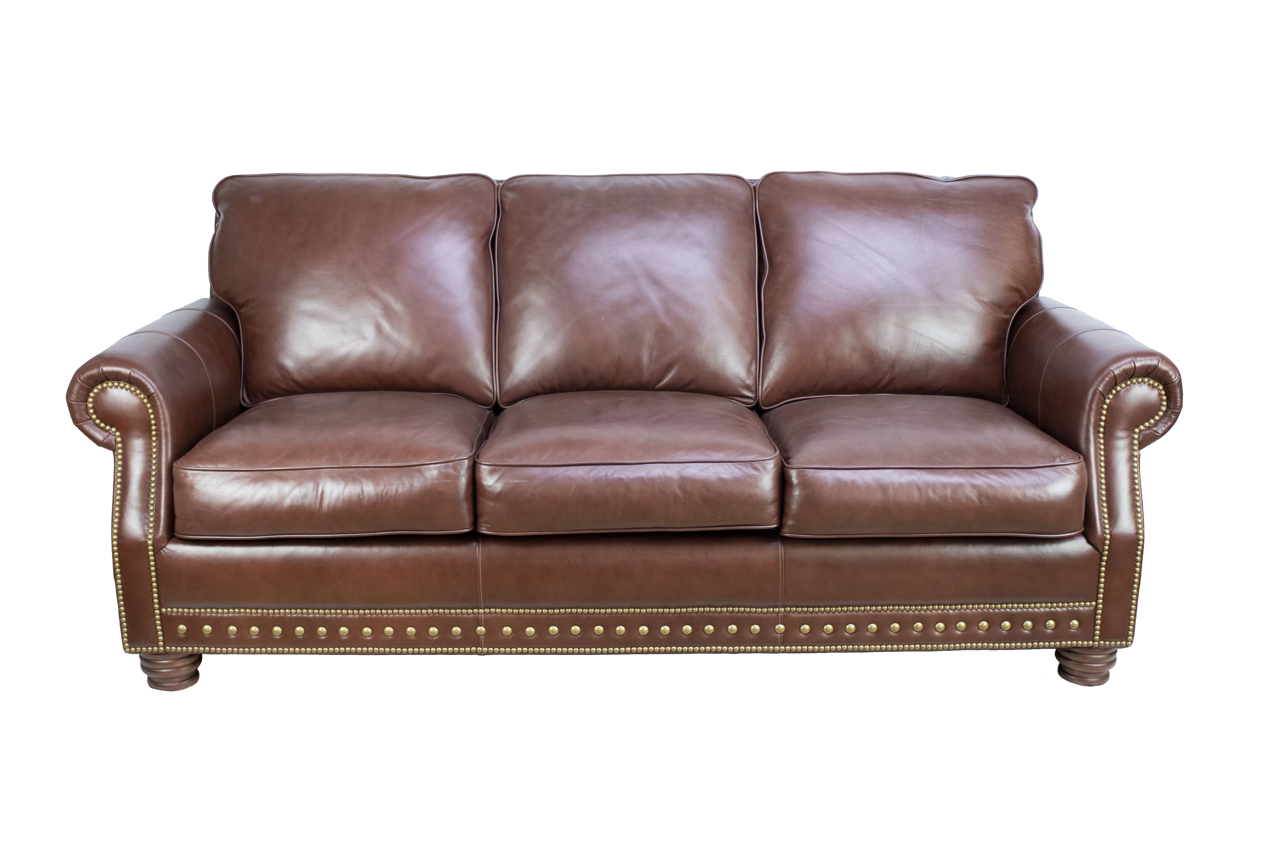 Walter E. Smithe 3 Seat Leather Sofa- Preowned