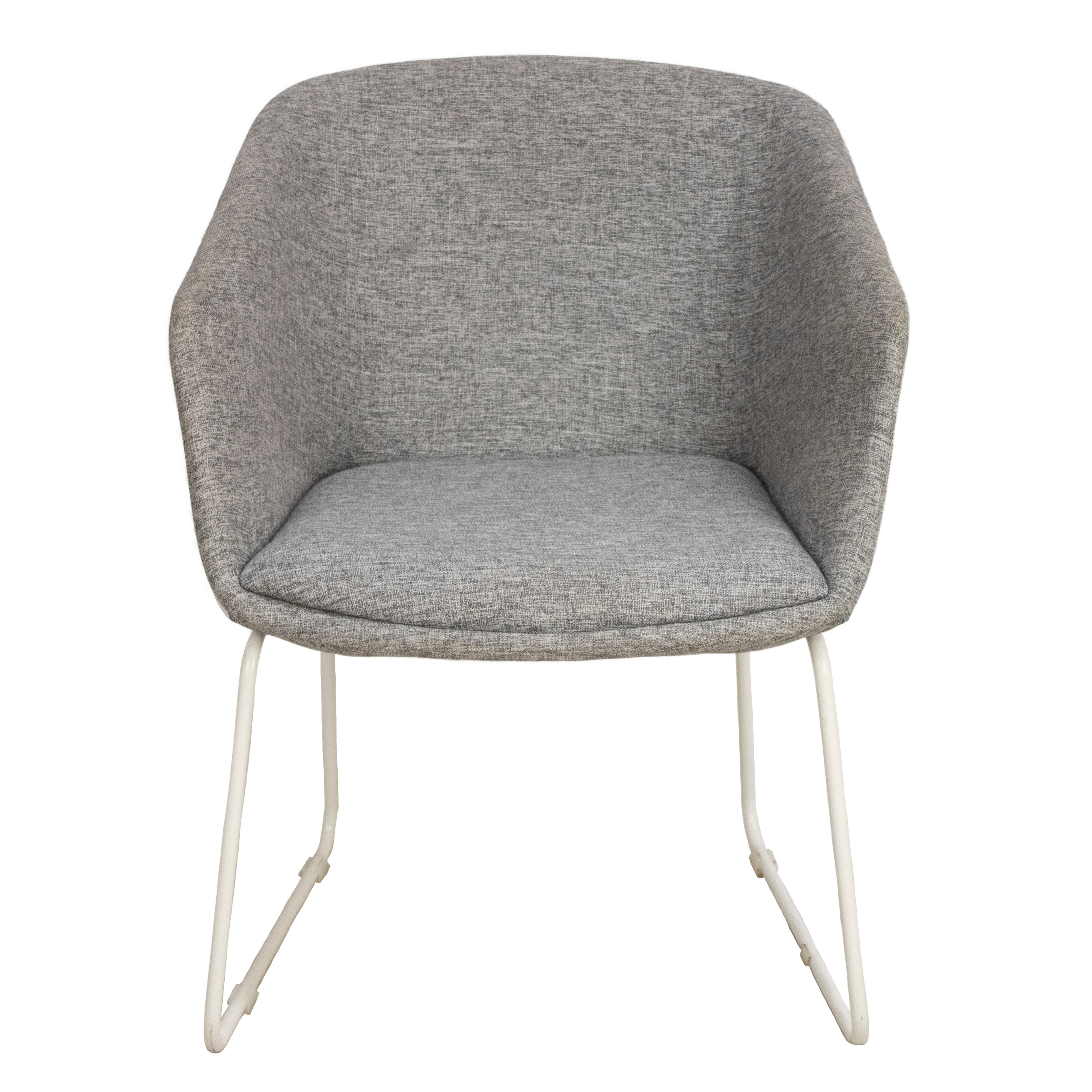 Grey Sled Base Bucket Side Chair - Preowned