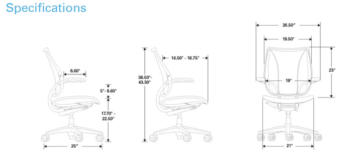 Humanscale Liberty Ergonomic Task Chair Grey Mesh - Preowned