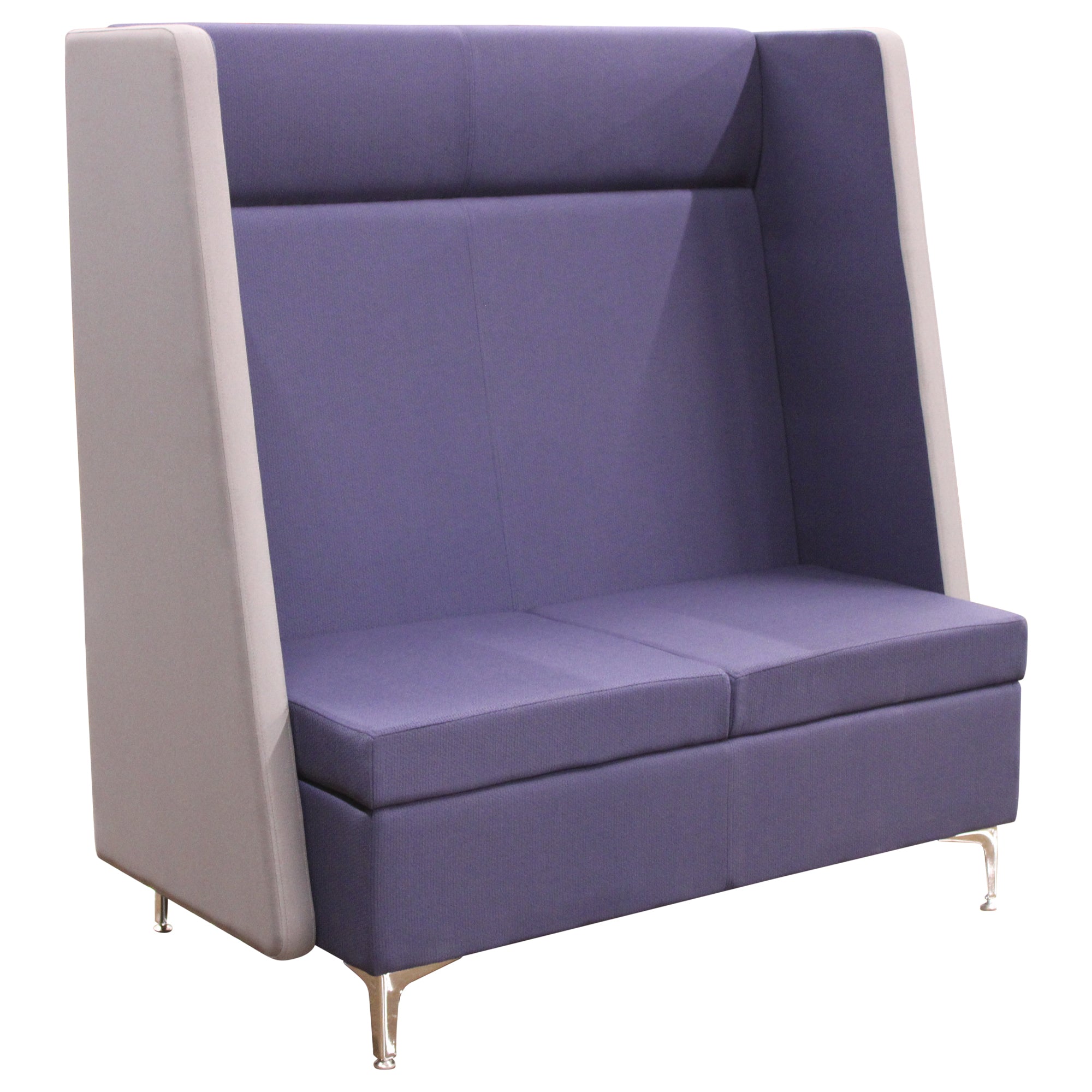Kimball Villa 2-Seat Lounge w/Semi-Private Shade, Blue Seat - Preowned