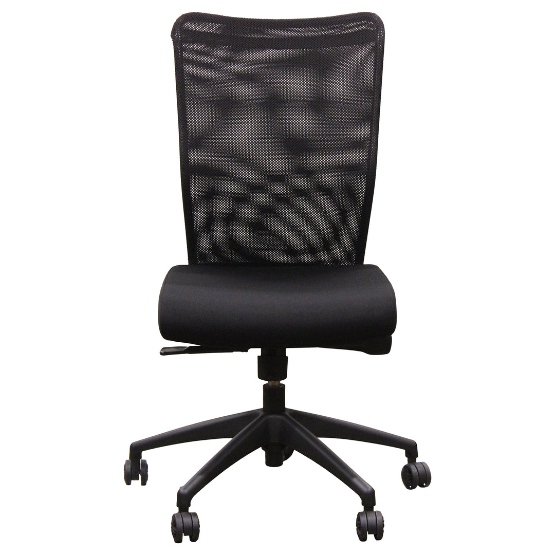 Compel Argos Armless Task Chair w/Zippered Mesh, Black - Preowned