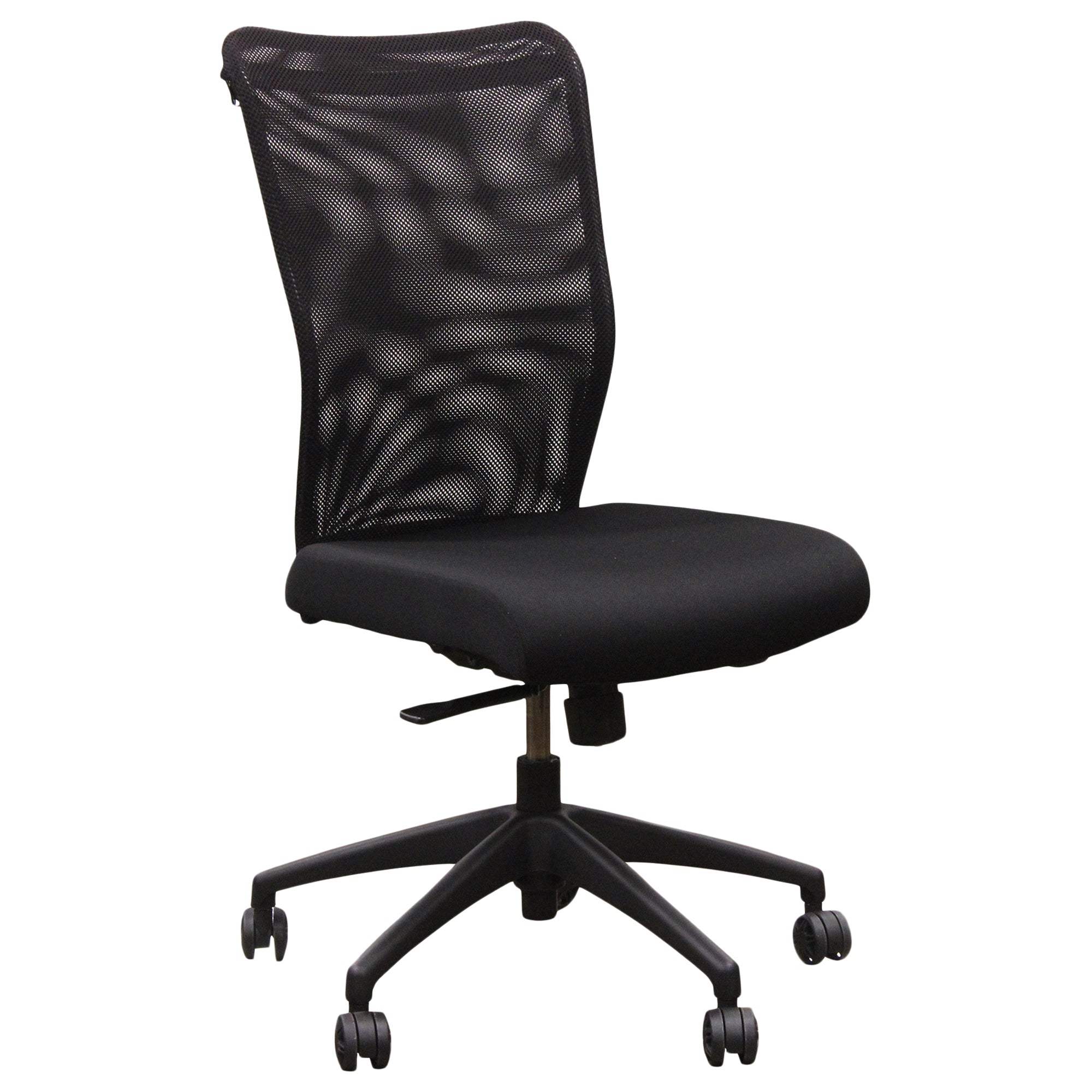 Compel Argos Armless Task Chair w/Zippered Mesh, Black - Preowned