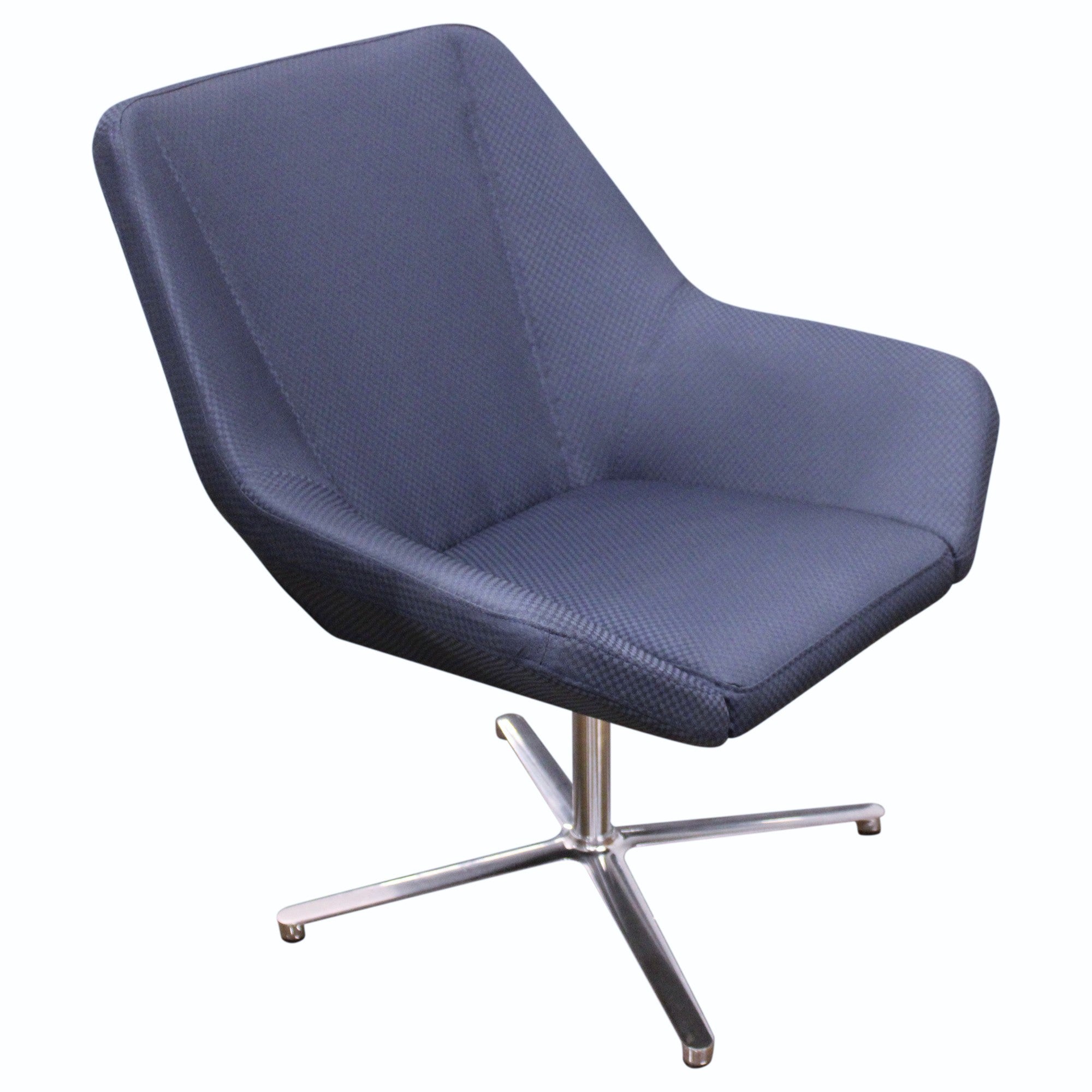 Keilhauer Cahoots Swivel Base Lounge Chair, Navy Blue - Preowned