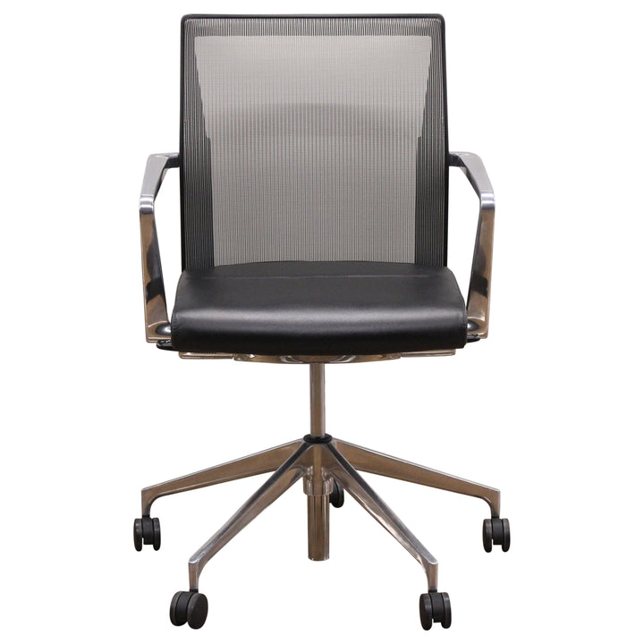 Stylex Sava Conference Chair, Leather, Black - Preowned
