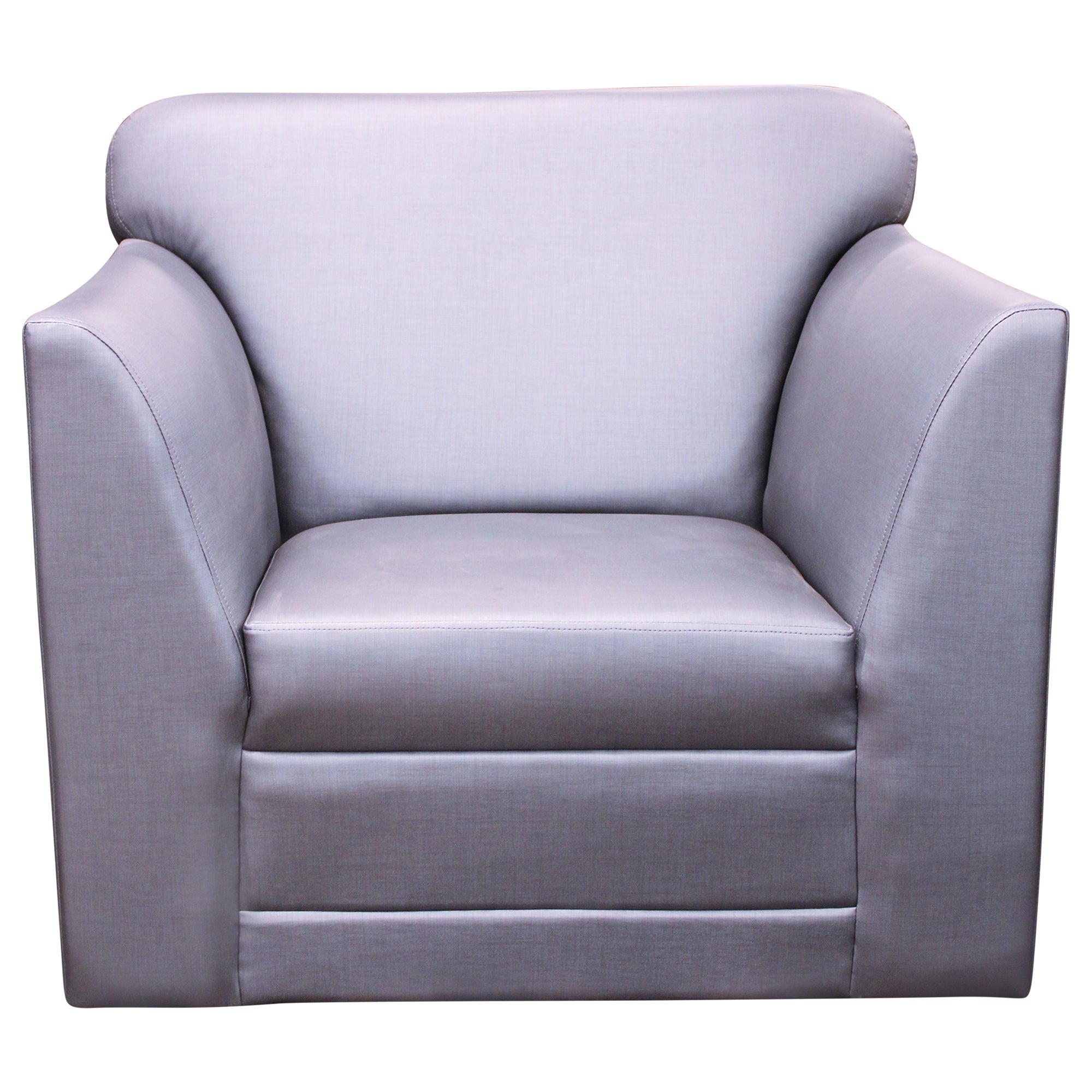 Vinyl Upholstered Armchair, Blue - Preowned