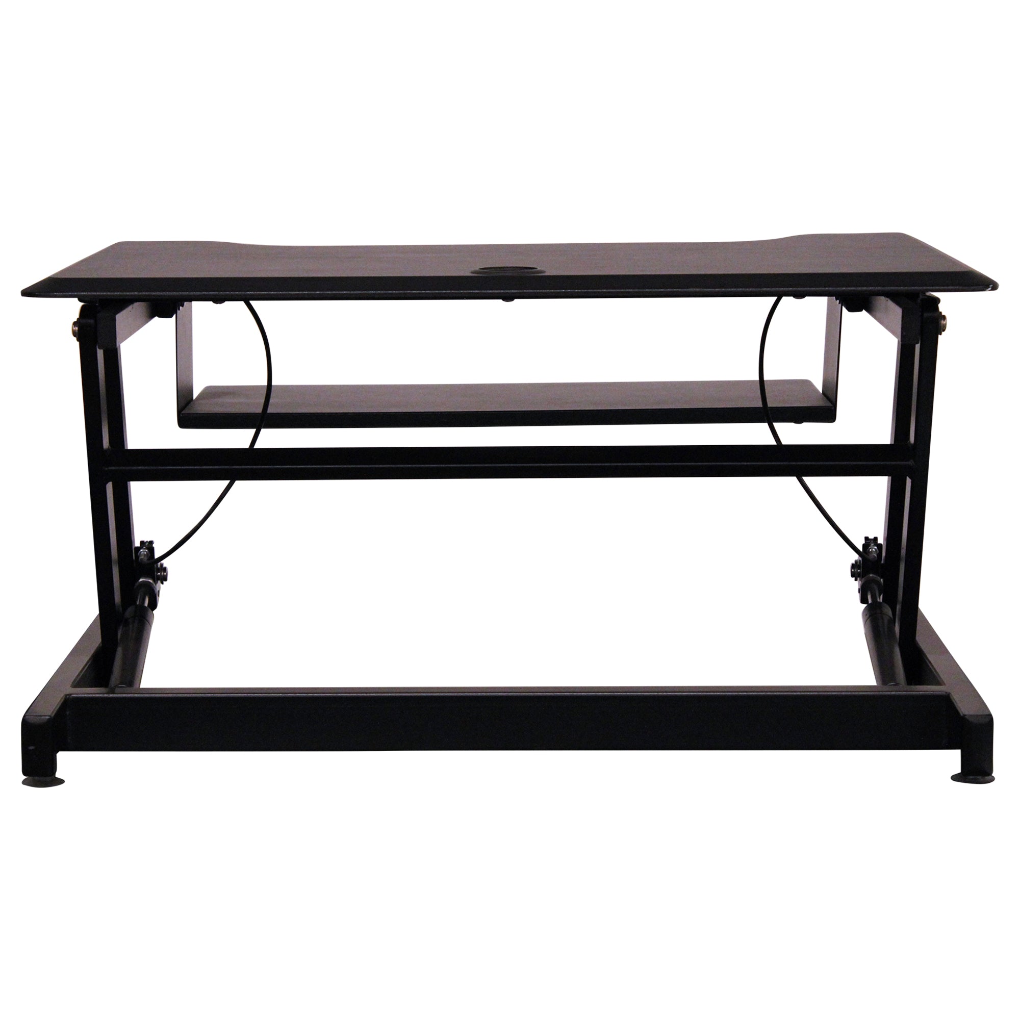 Height Adjustable Desk Mount, Black - Preowned