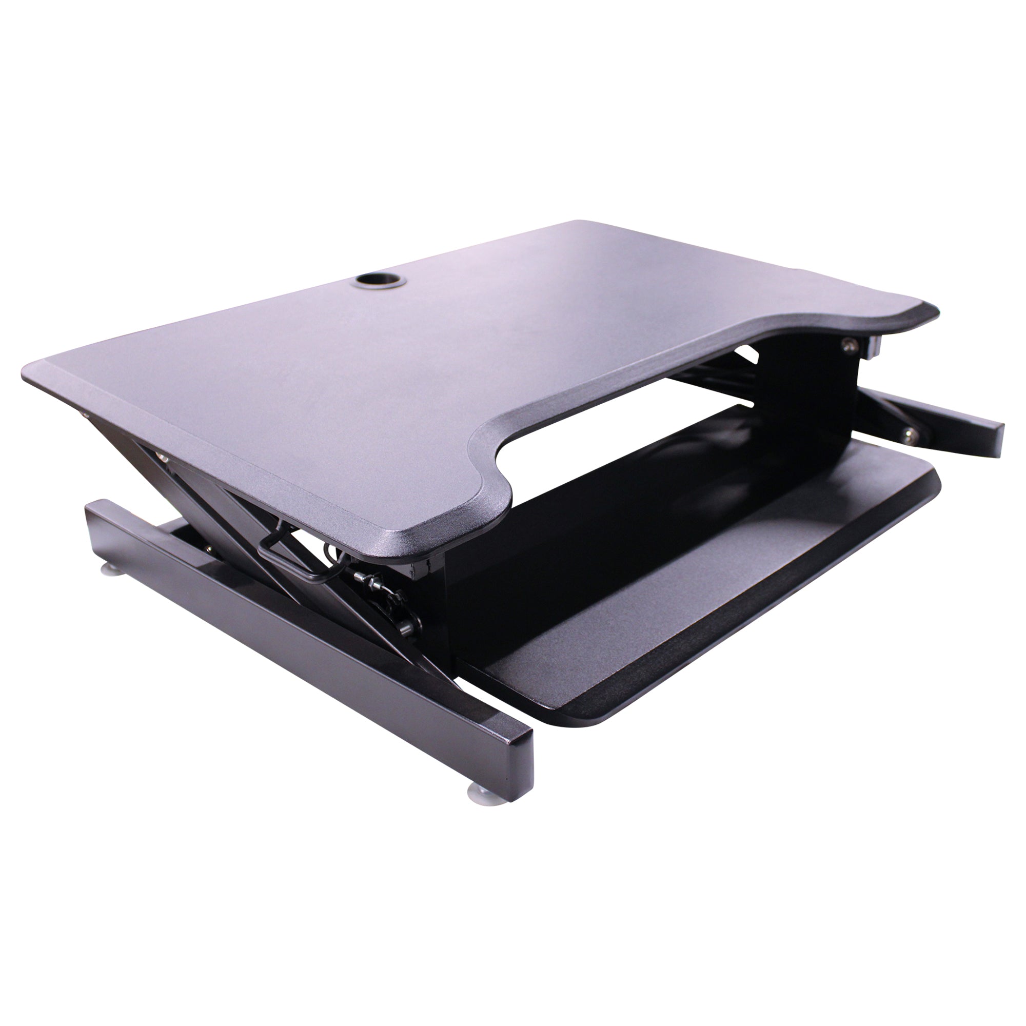 Height Adjustable Desk Mount, Black - Preowned