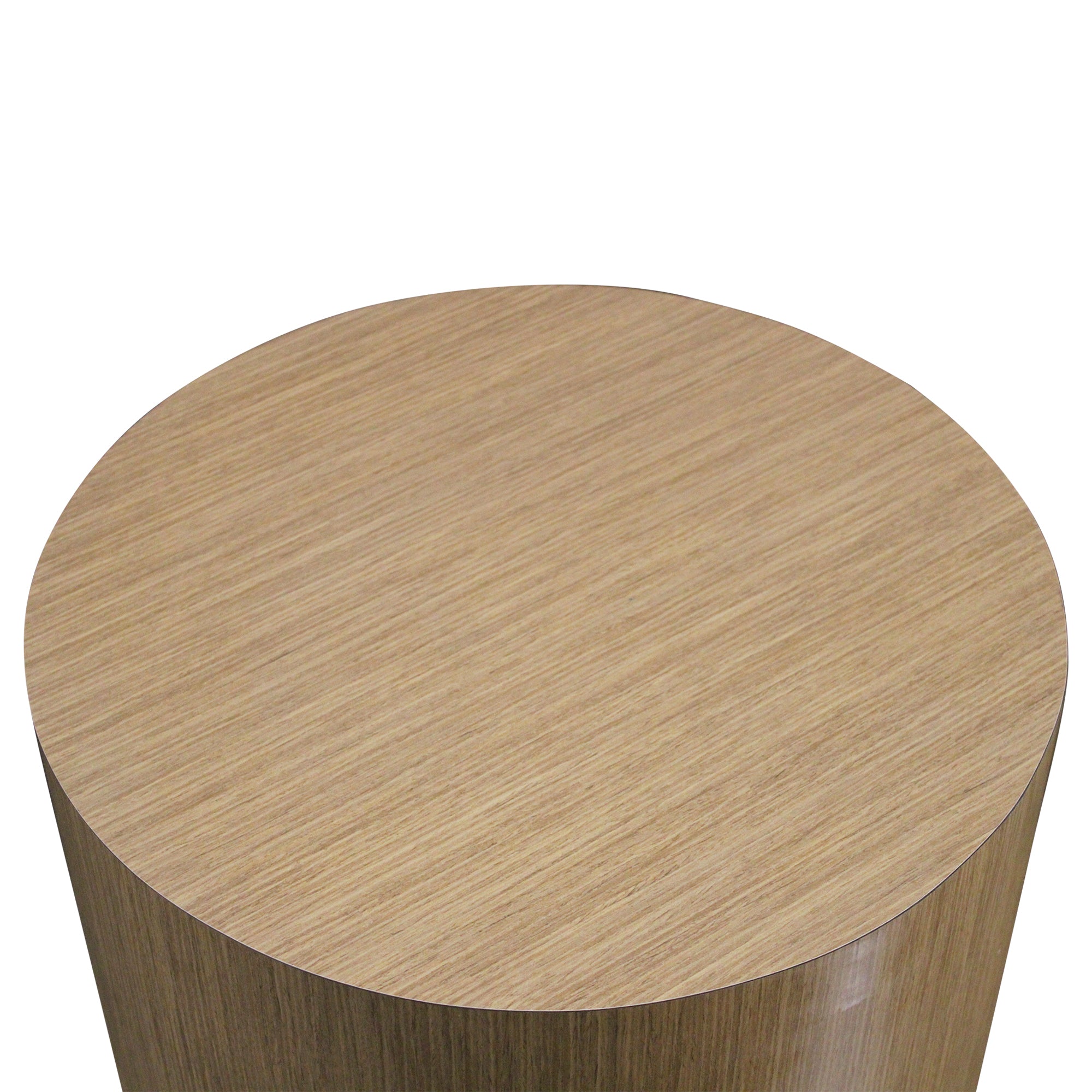 Modern Round Side Table, Brown - Preowned