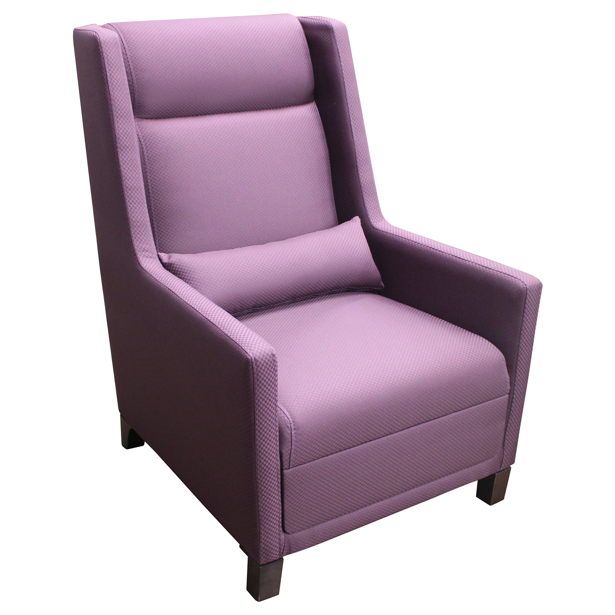 High Back Armchair with Lumbar Cushion, Purple - Preowned
