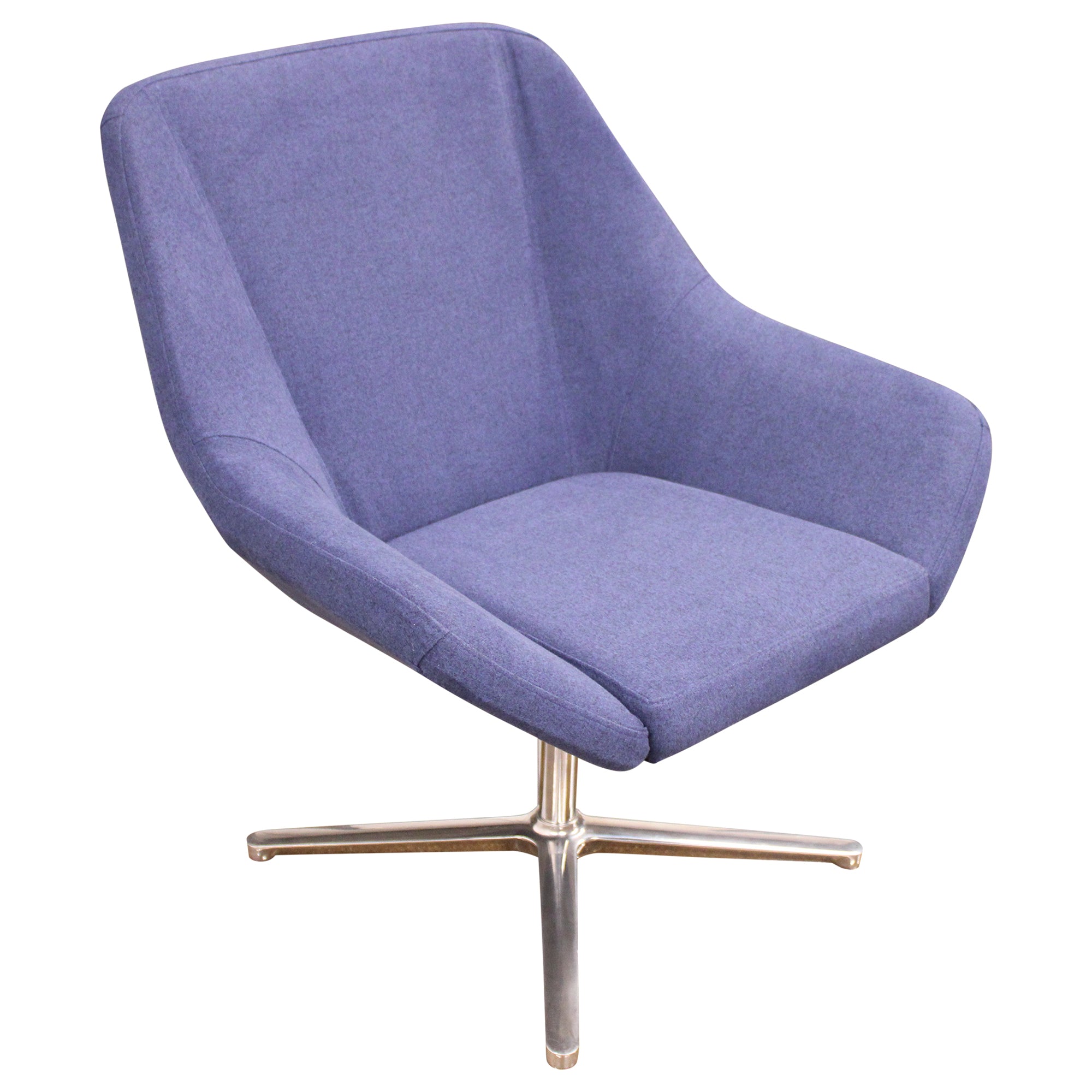 Keilhauer Cahoots Lounge Chair w/ Swivel Base, Blue - Preowned