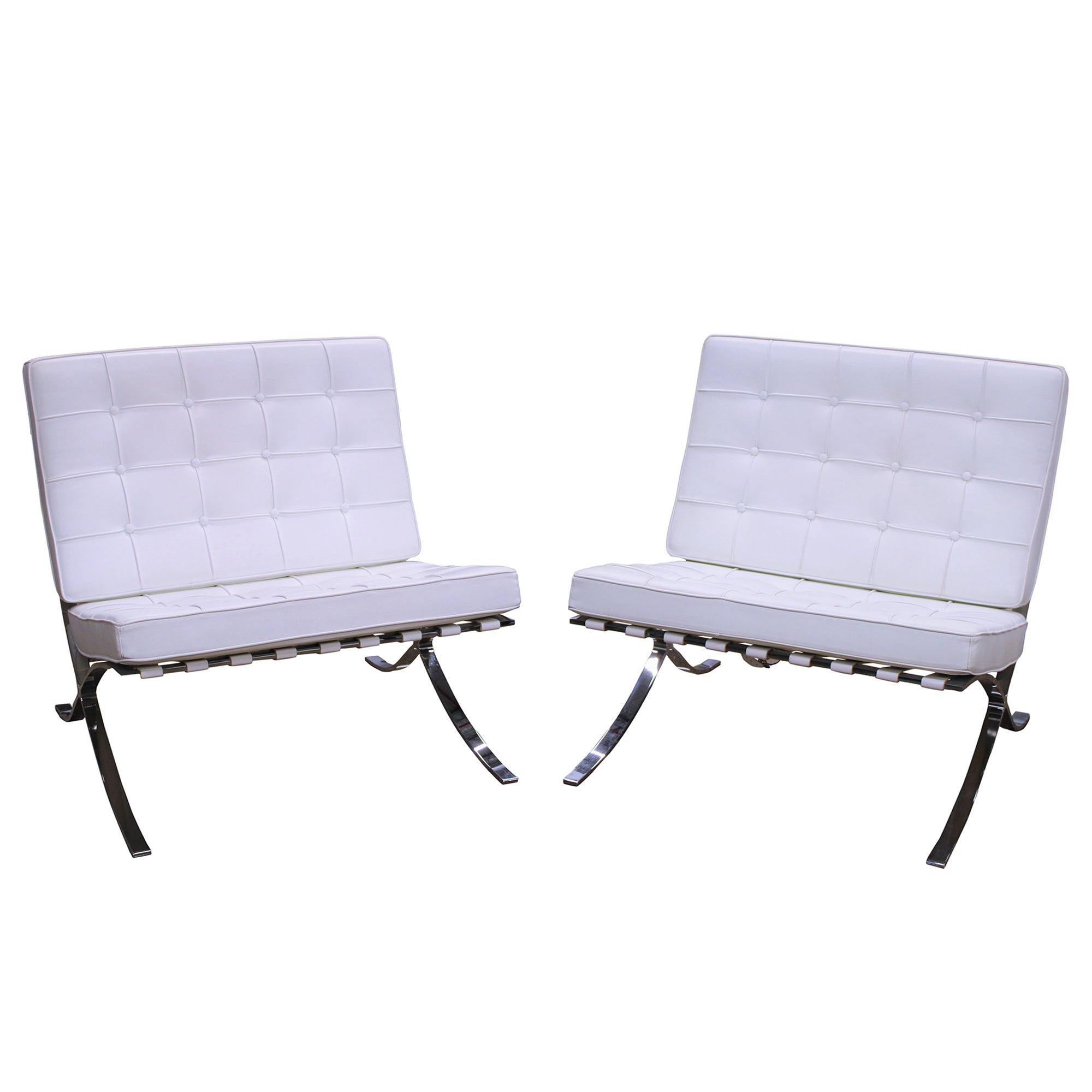 Gordon International Lounge Chairs, Set of 2, White - Preowned