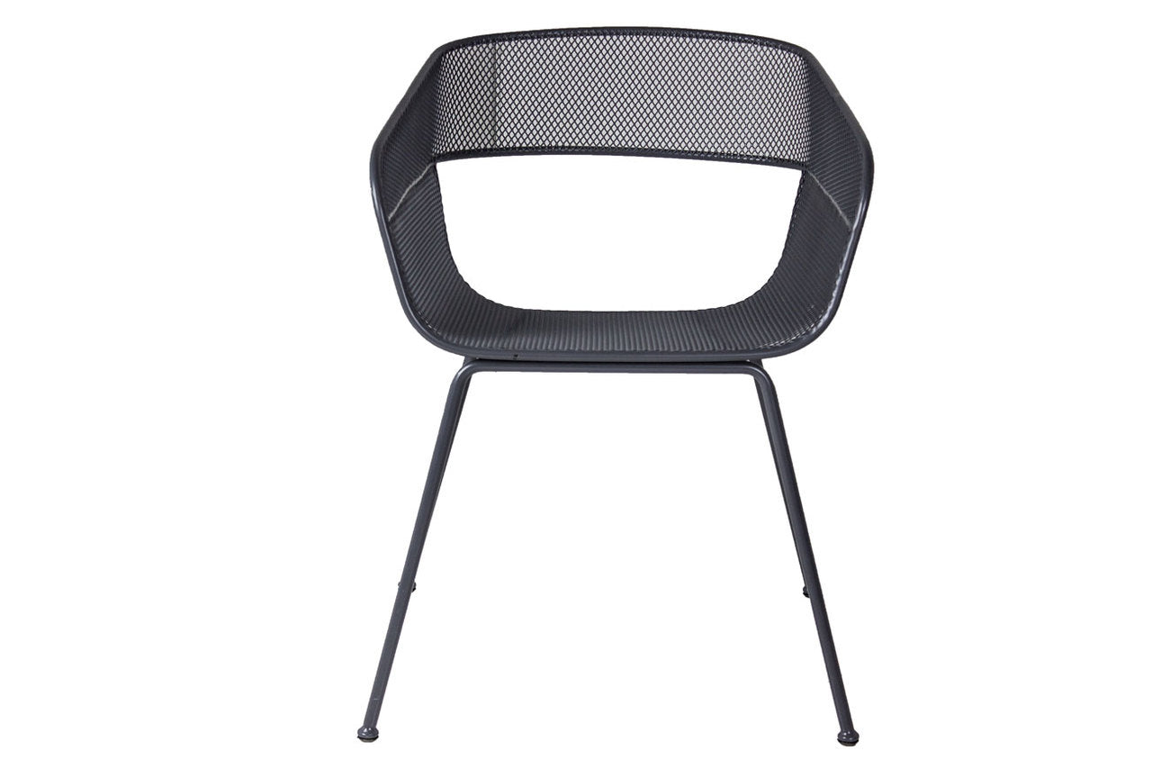Grey Metal Scoop Chair - Used