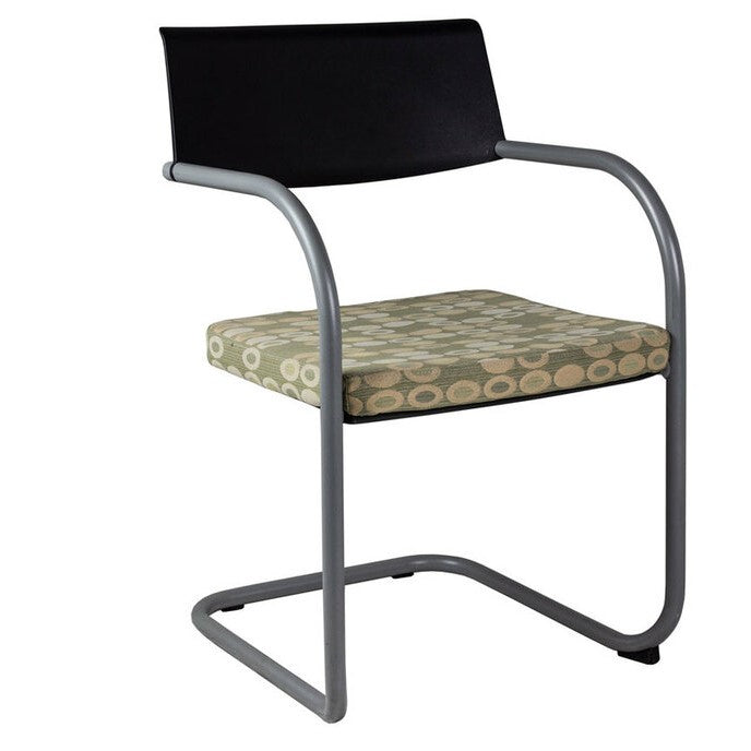 Knoll Side Chair (Black Back w/ Pattern Seat) - Preowned