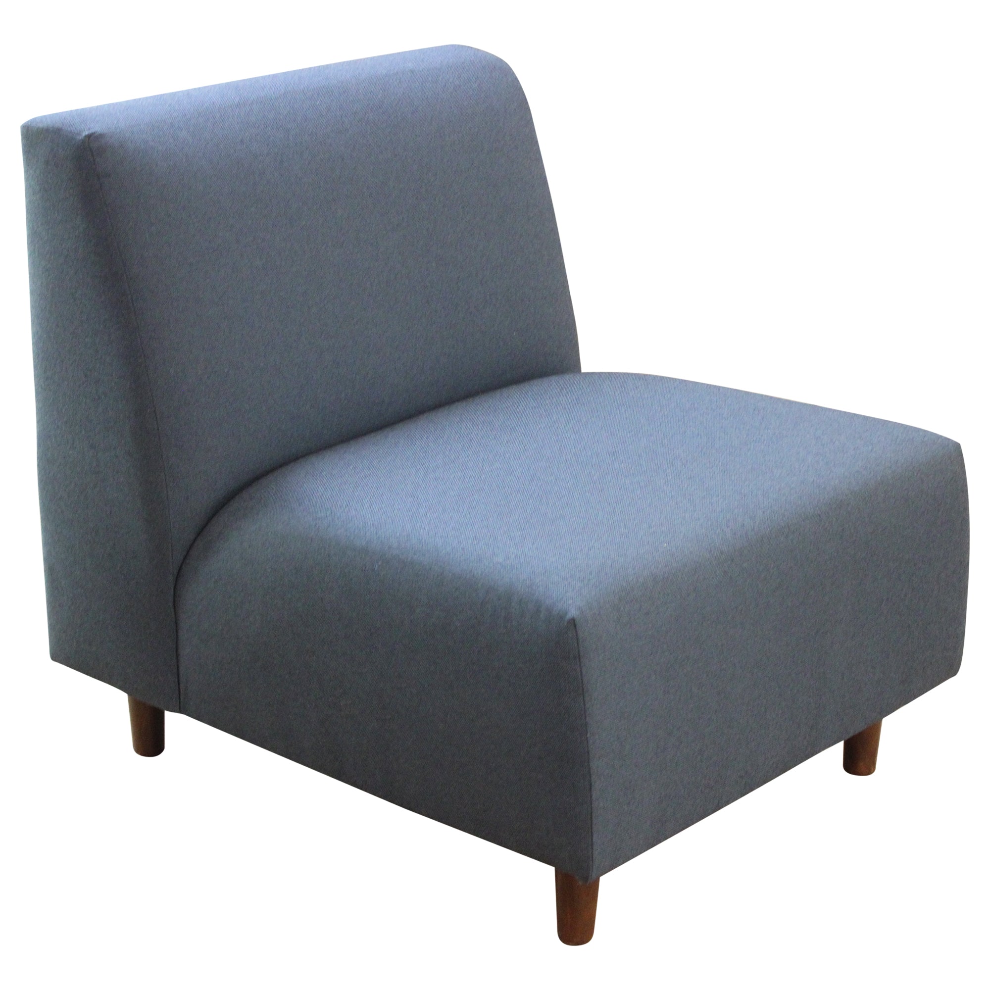 Armless Blue Lounge Chair - Preowned