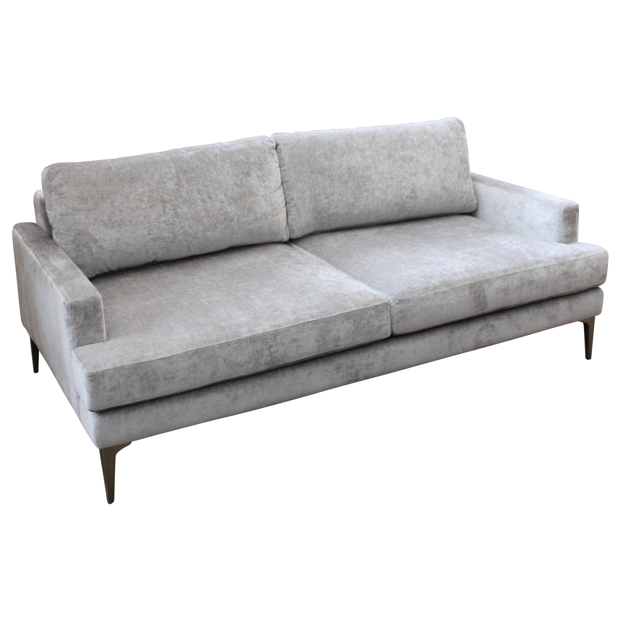 West Elm Andes Sofa, Grey Velvet - Preowned