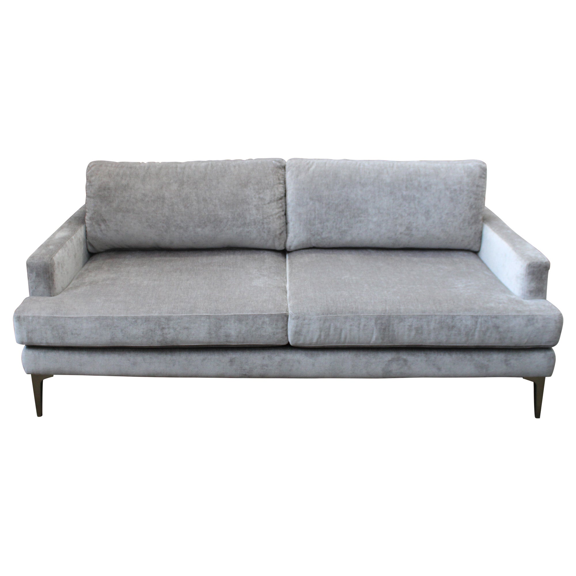West Elm Andes Sofa, Grey Velvet - Preowned