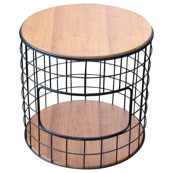 Gus Modern Wireframe End Table - Walnut - Preowned