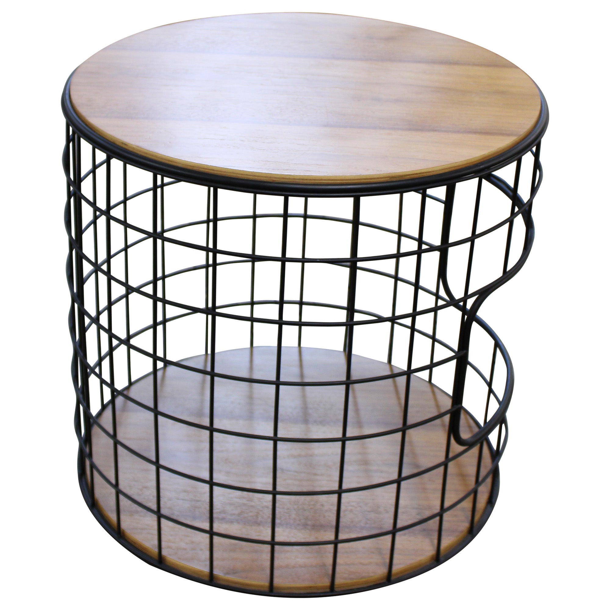 Gus Modern Wireframe End Table - Walnut - Preowned