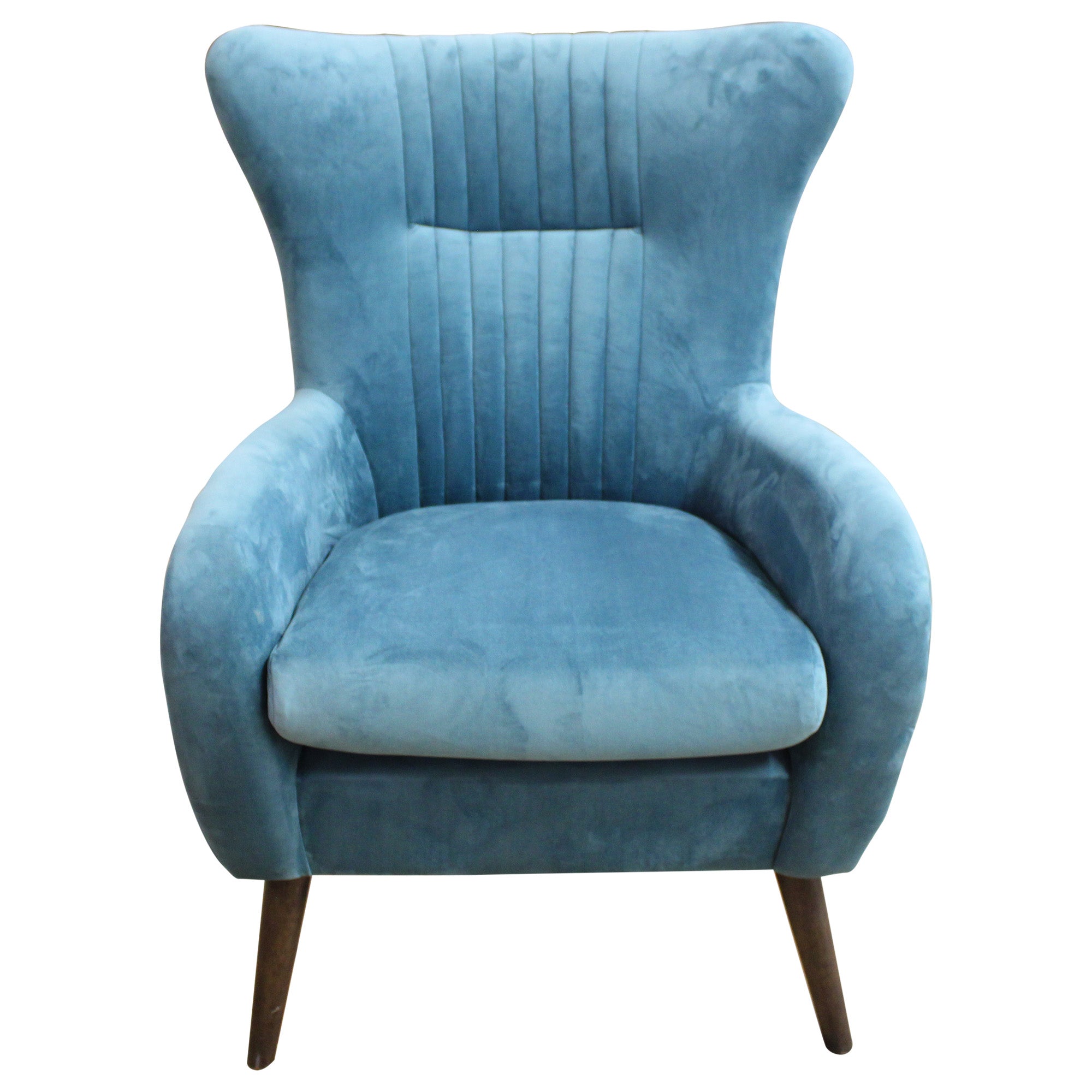 Uttermost Blue Velvet Lounge Chair - Preowned