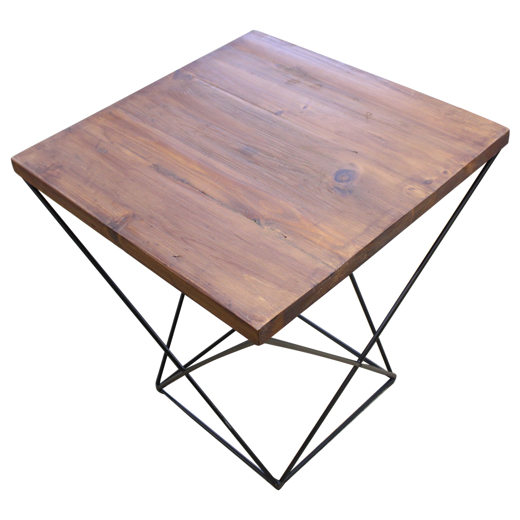 Industrial Wood Side Table - Preowned
