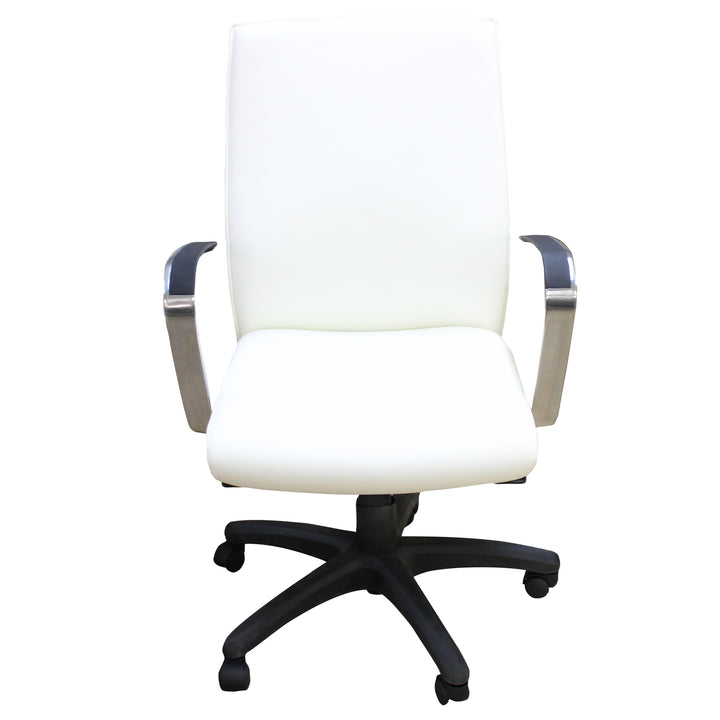 Compel Maxim Conference Chair - White - Silver Arm