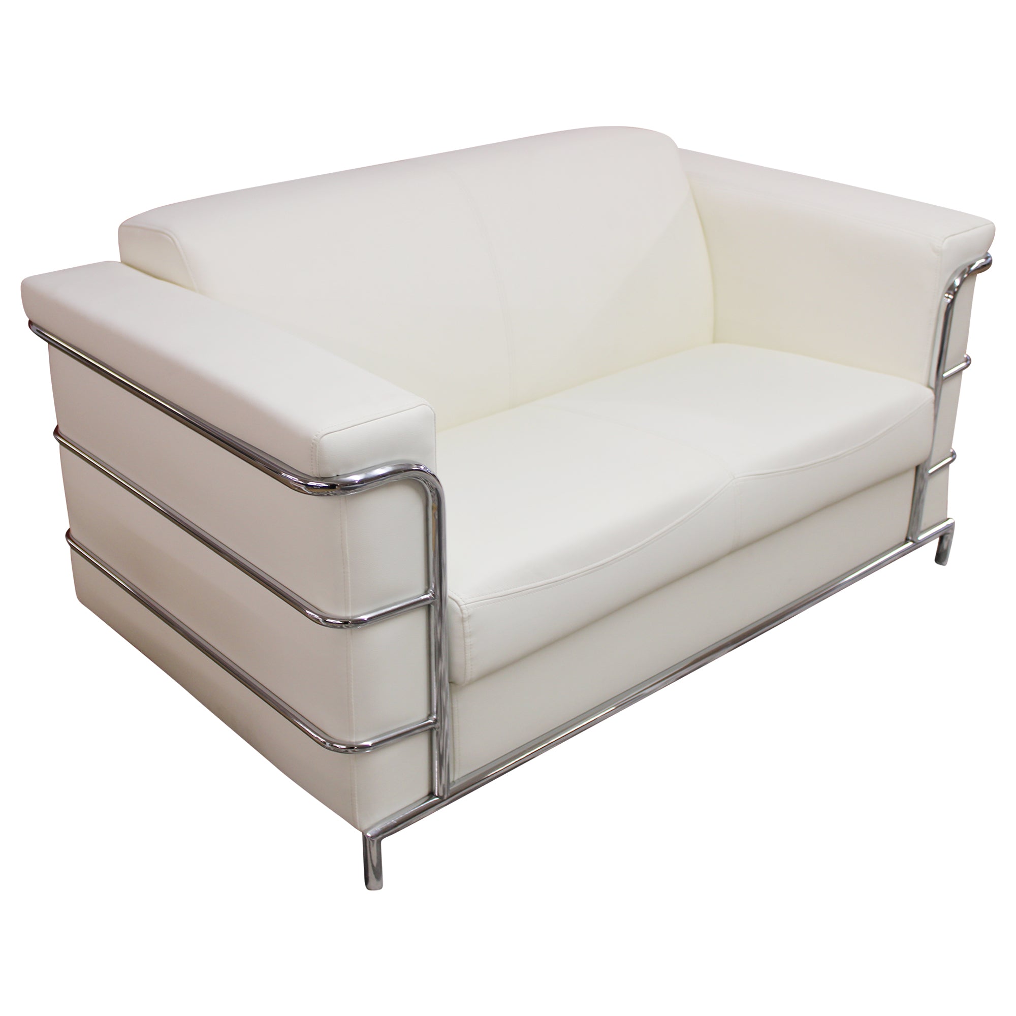 Compel Zia Lounge 2 Seat Sofa, White - New CLOSEOUT