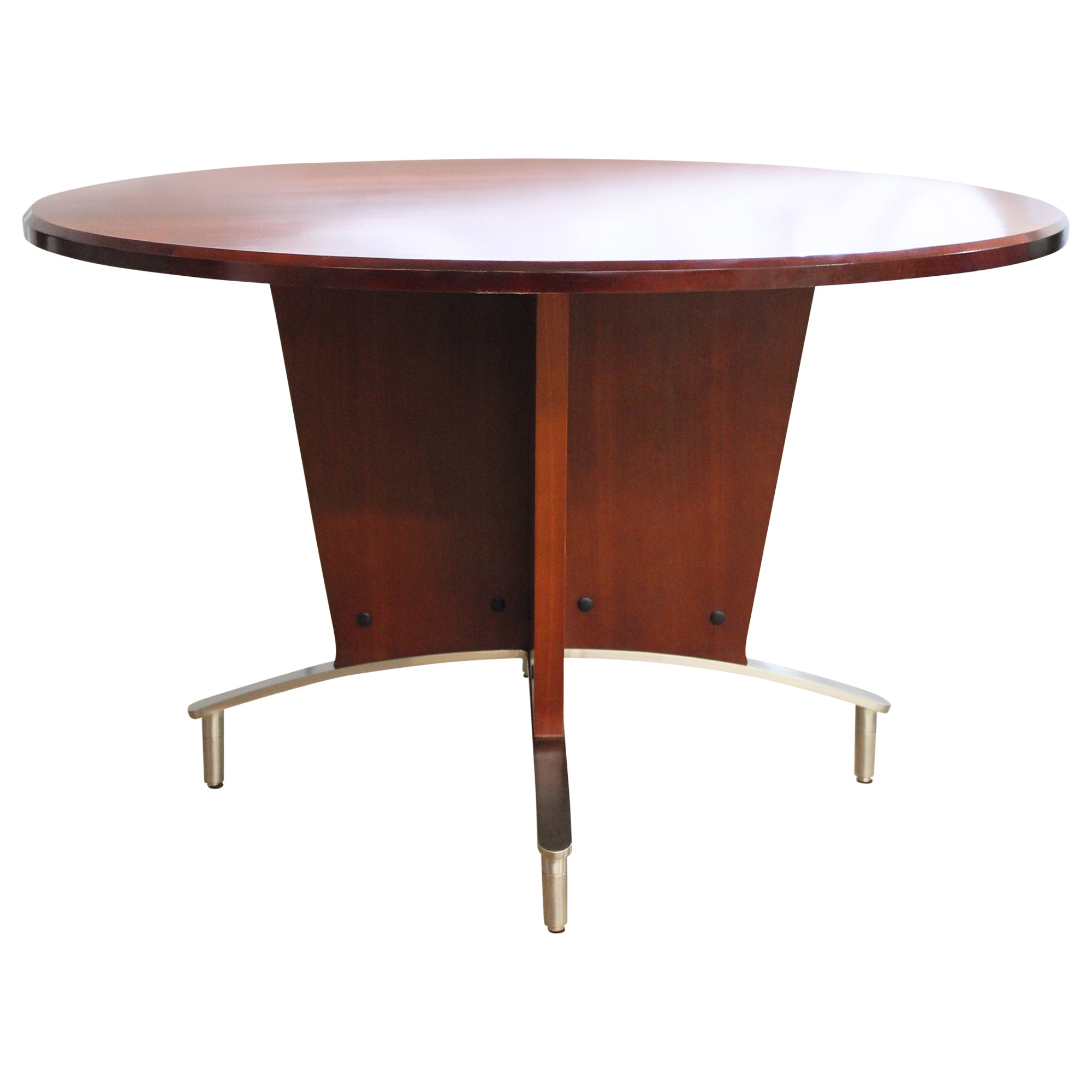 Cherry Wood Conference Table, Round - Preowned