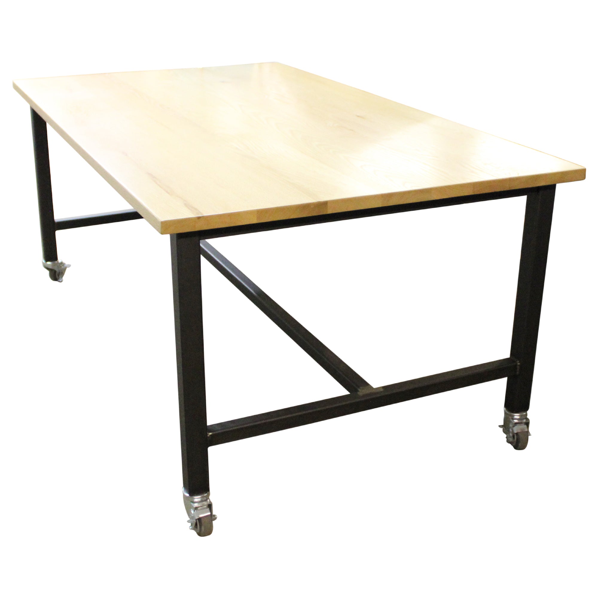 Industrial Collaboration Table w/ Casters, Maple - Preowned