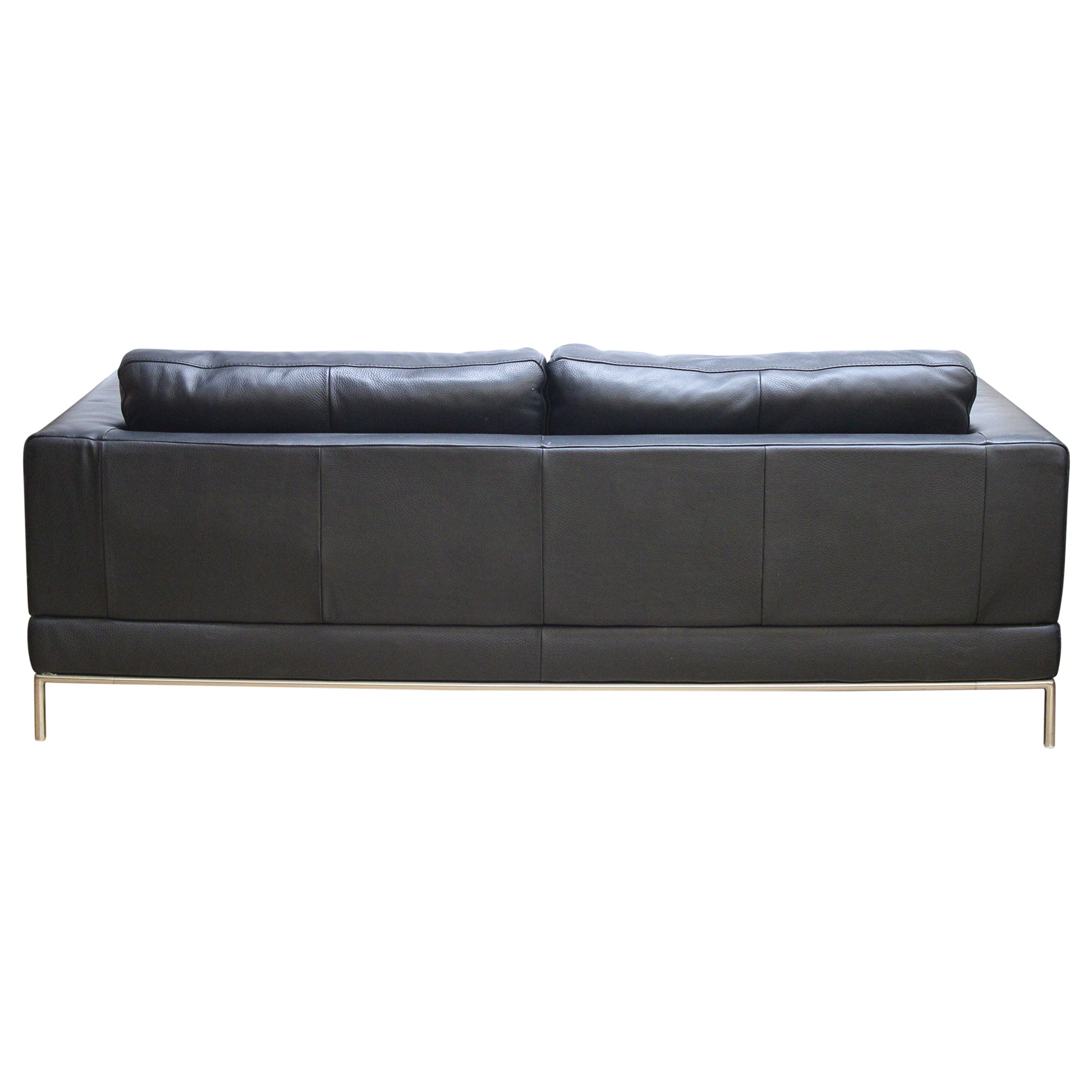 Leather Lounge Sofa, Black - Preowned