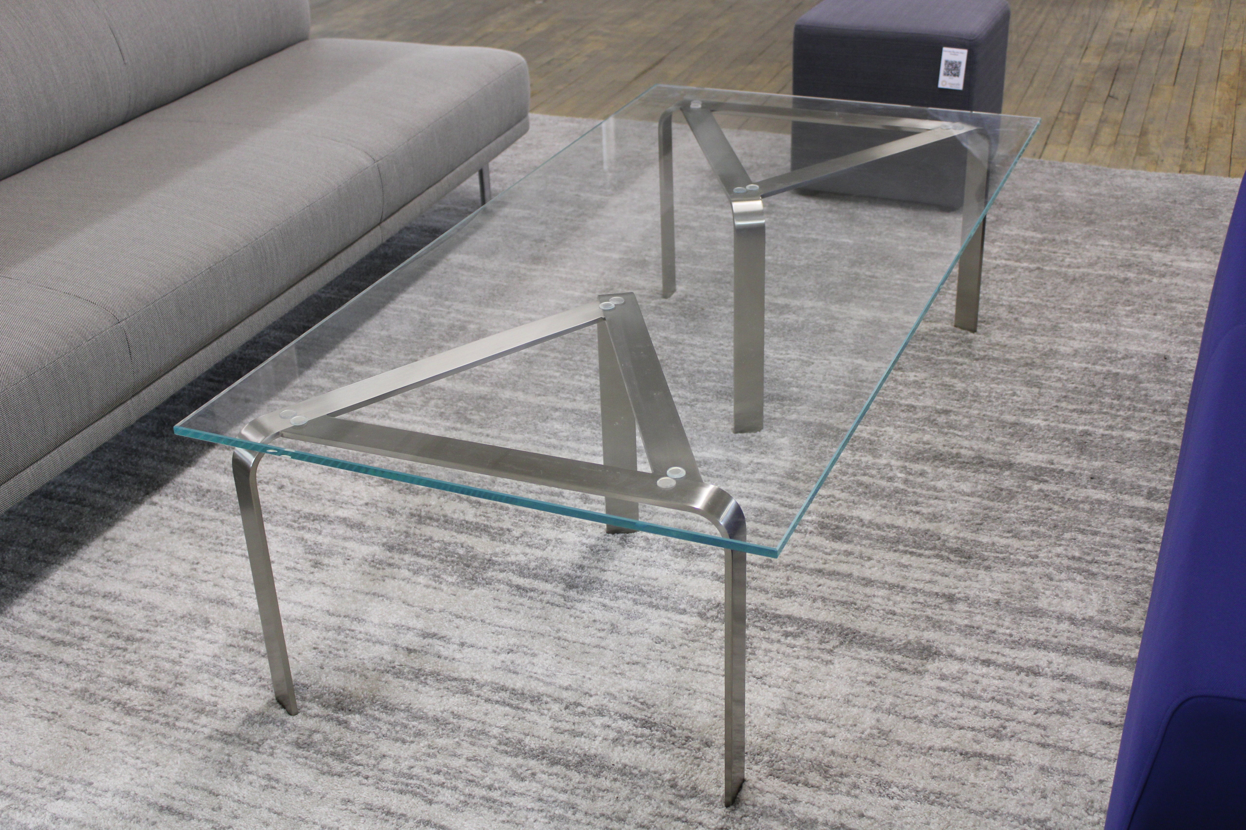 Modern Glass Table w/Chrome Base - Preowned