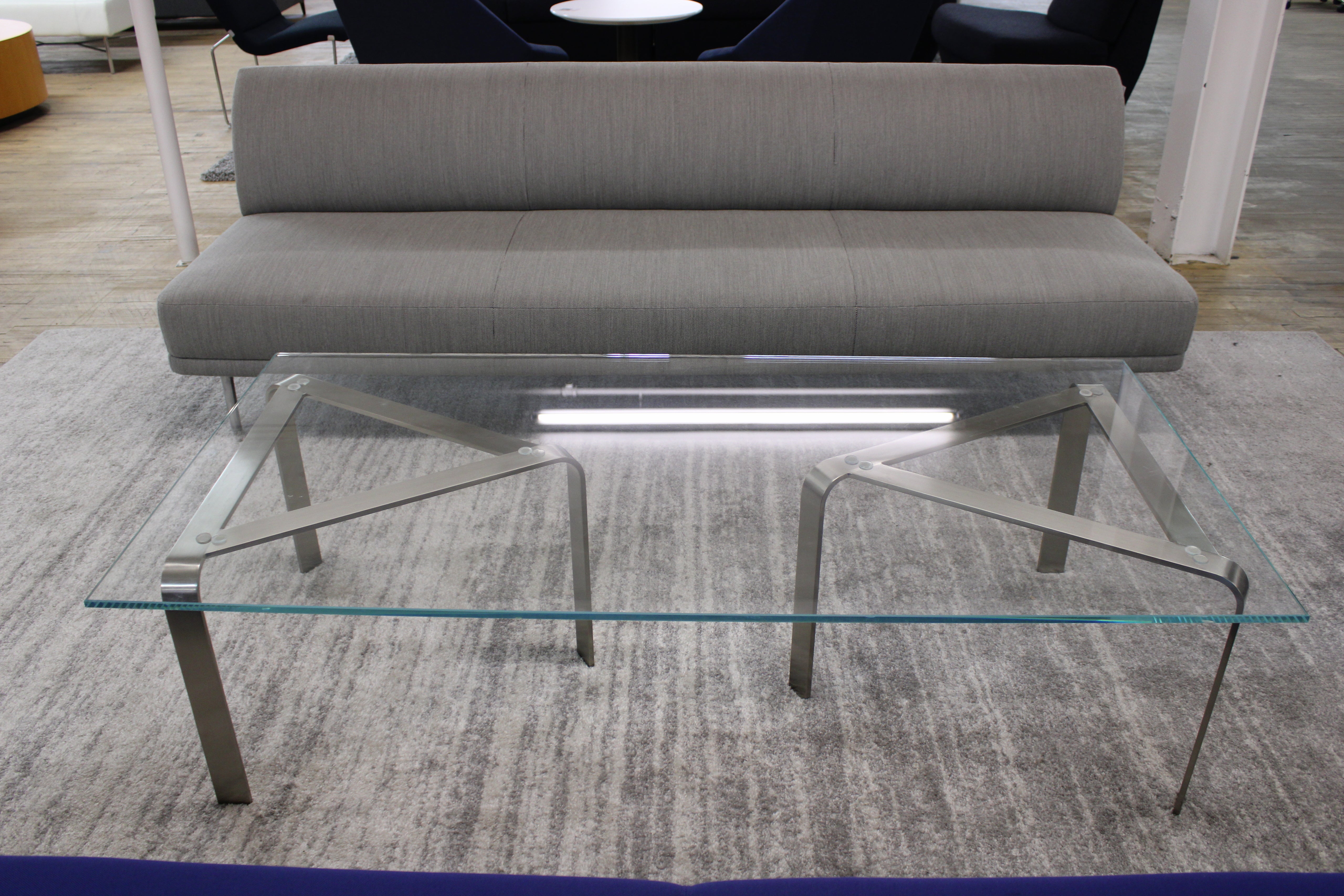 Modern Glass Table w/Chrome Base - Preowned