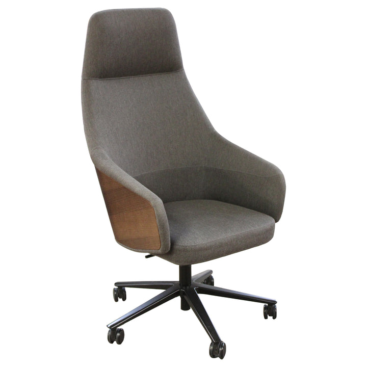 OFS Kasura Highback  Lounge Chair w/Casters, Grey - Preowned