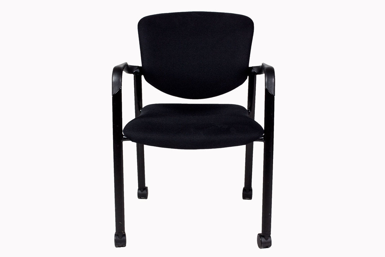 Haworth Improv Side Chair  w/ Casters, Black -Preowned