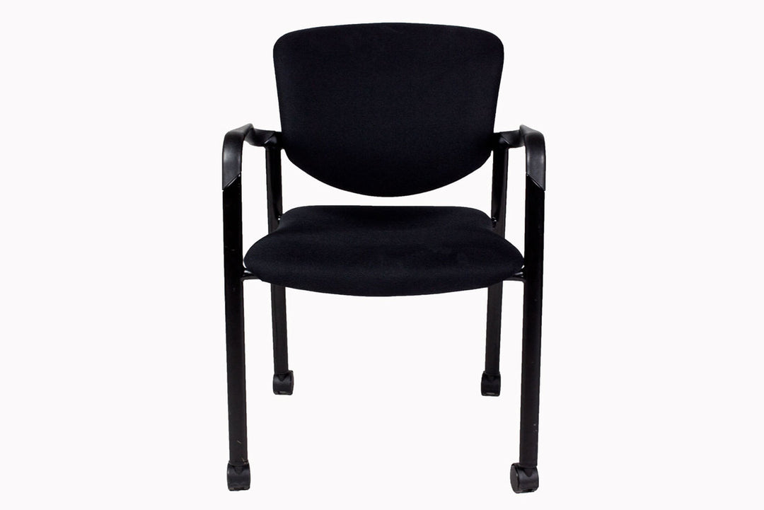 Haworth Improv Side Chair  w/ Casters, Black -Preowned