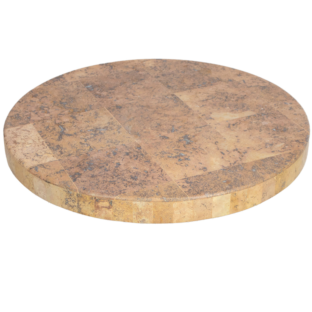 Stone Top Round Side Table 22"Hx24"W - Preowned