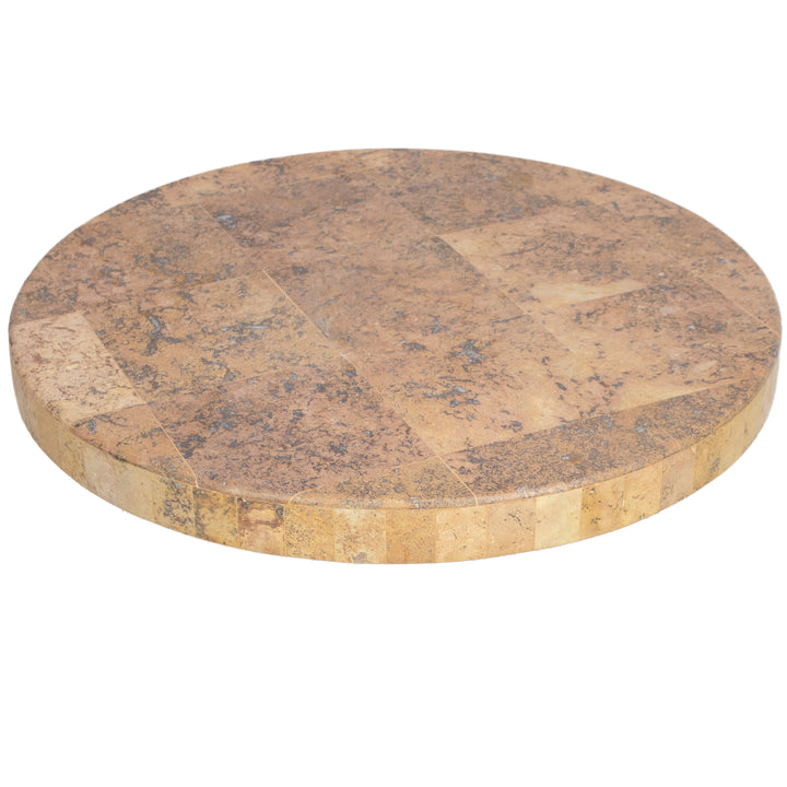 Stone Top Round Side Table 22"Hx24"W - Preowned